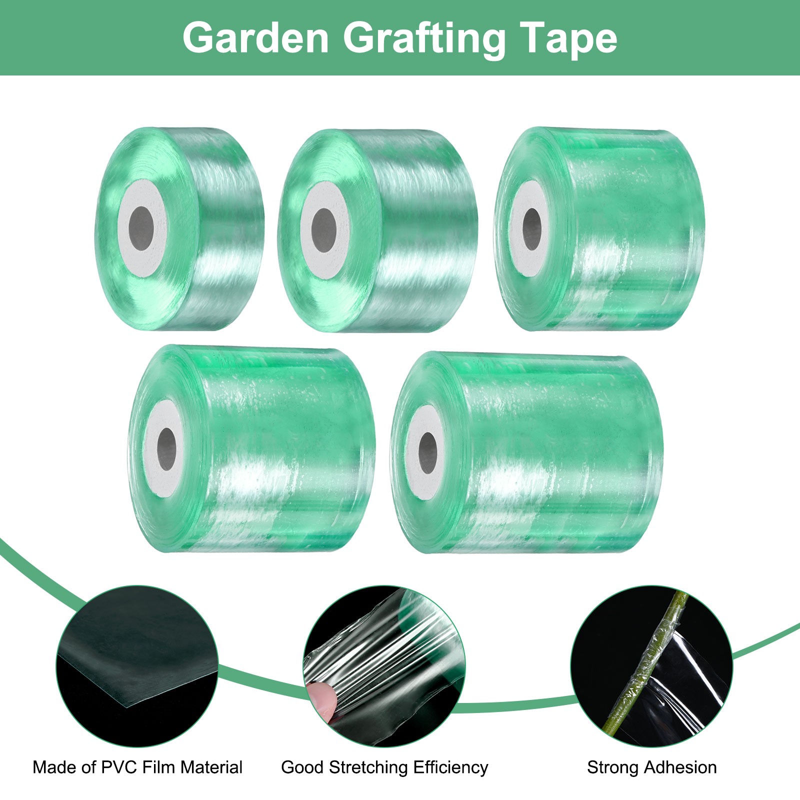 10-Pack 131yards Grafting Tape Per Pack [0.8″, 1.2″, 1.6″, 2″, 2.4″ W]