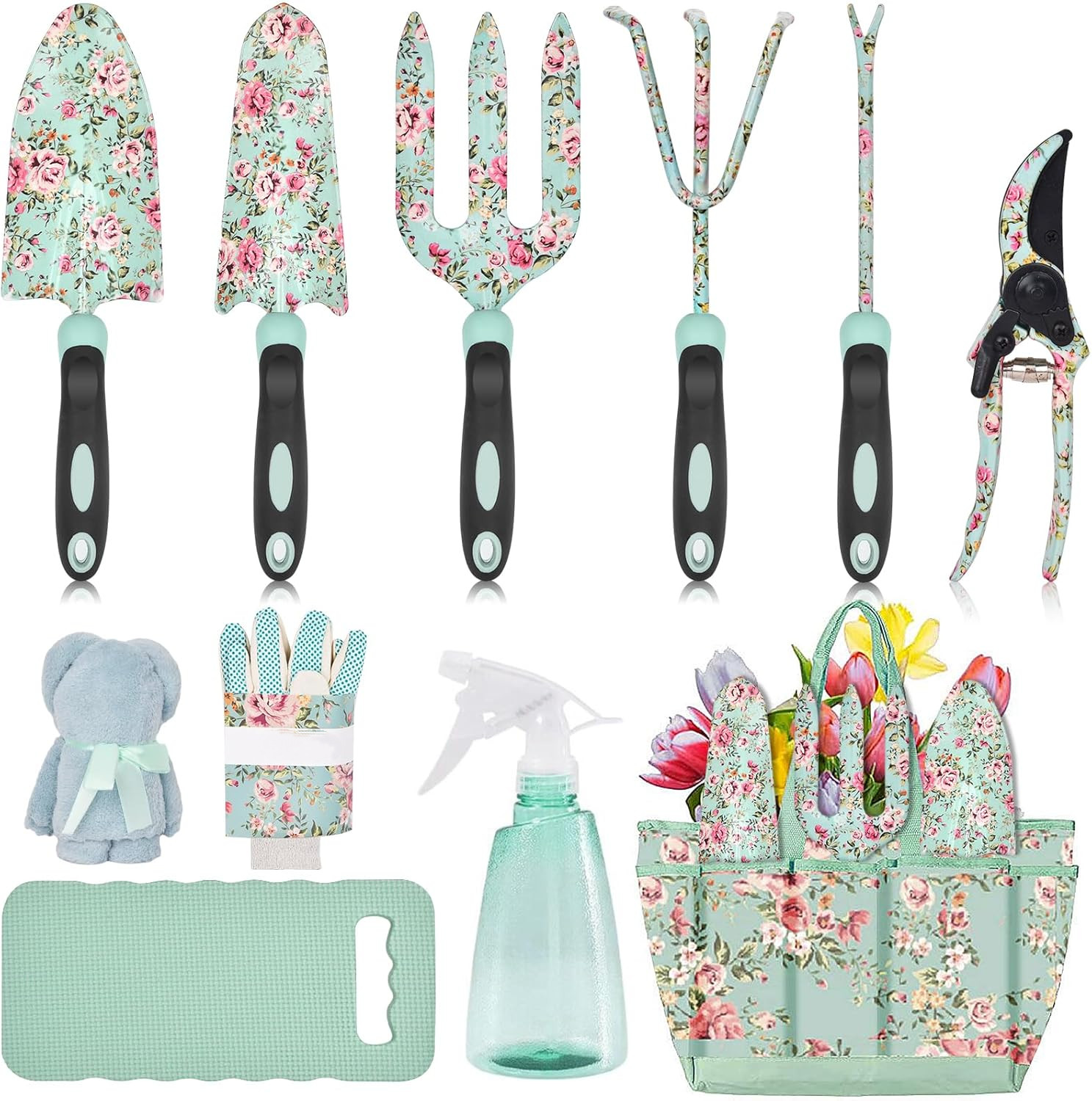 11Pcs Floral Garden Tool Set Stainless Steel Heavy Duty Gardening Gifts