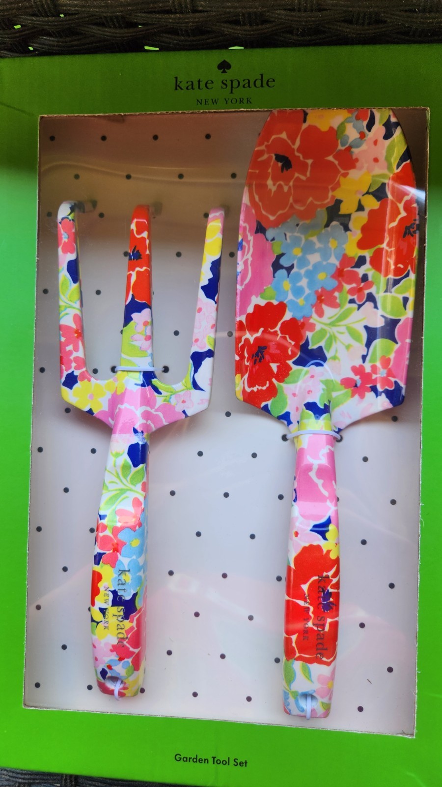 NIB! Kate Spade New York Colorful Sunset Blooms Trident & Trowel Garden Set