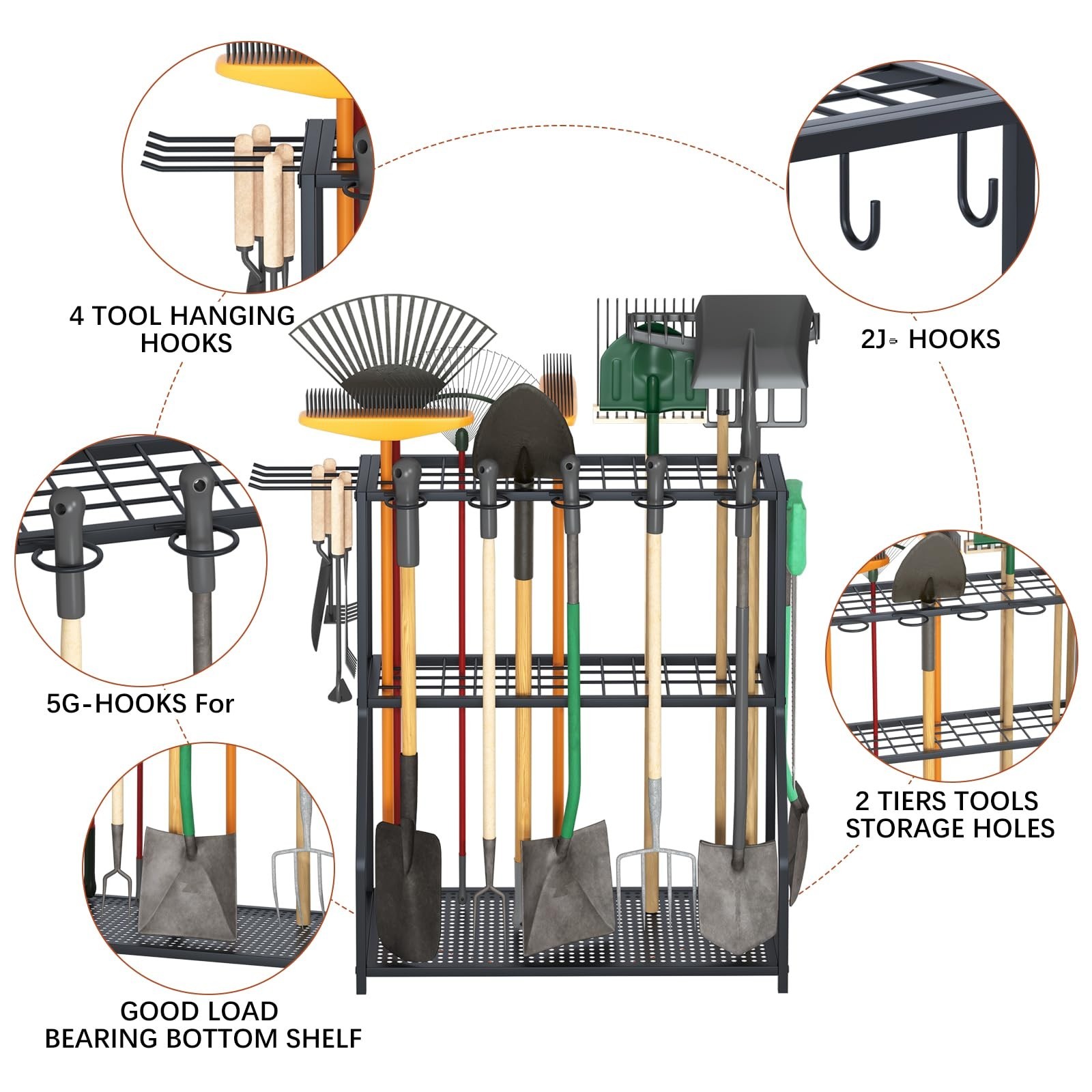 Organizer Yard Tool Storage Rack,Garden Organizer,Steel Yard Tool Racks To St…