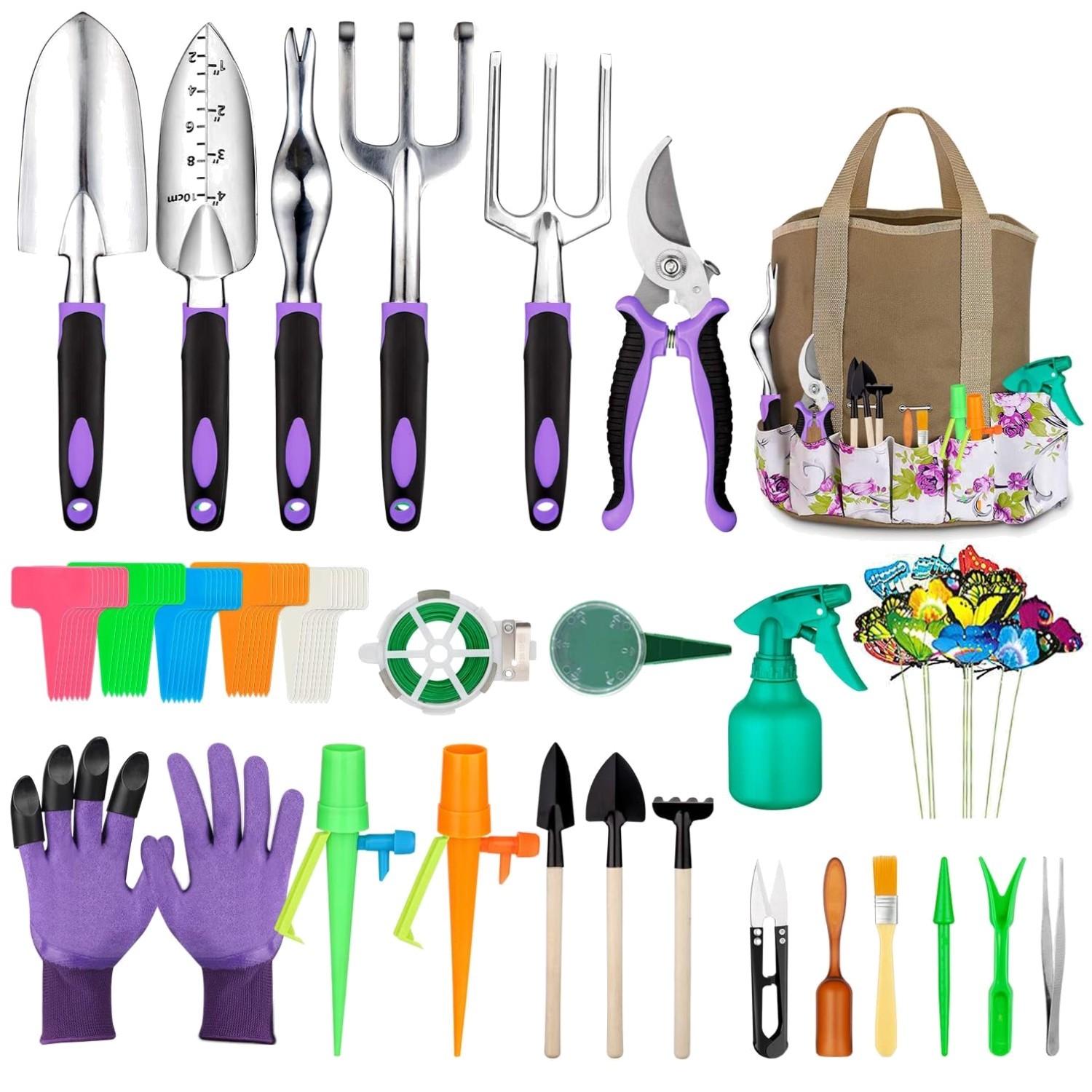 Heavy-Duty 83-Piece Garden Tool Set with Non-Slip Handles for Garden Lovers