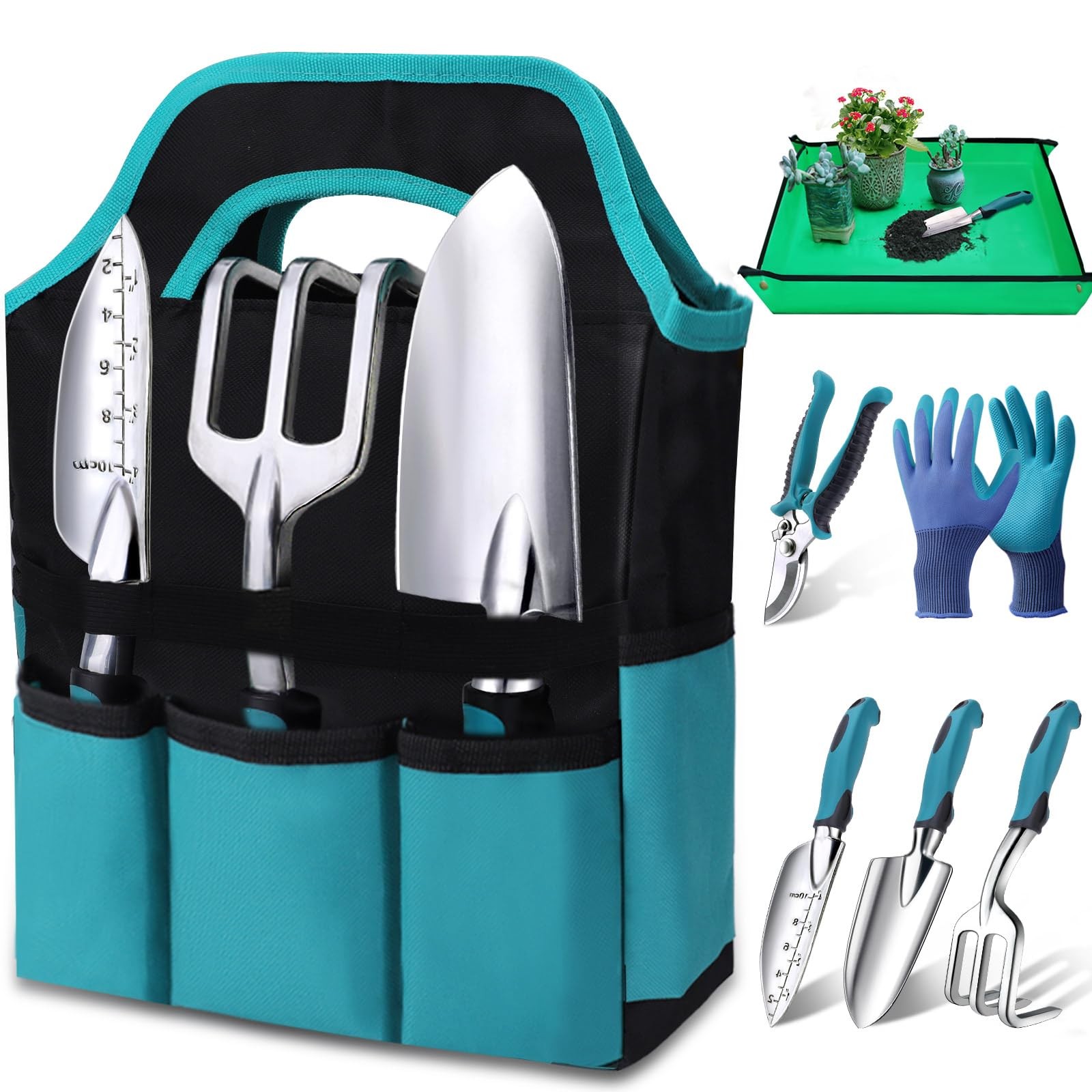 Garden Tools 7 Piece Gift Set Women Men Rust-Proof Stainless Steel Aluminum