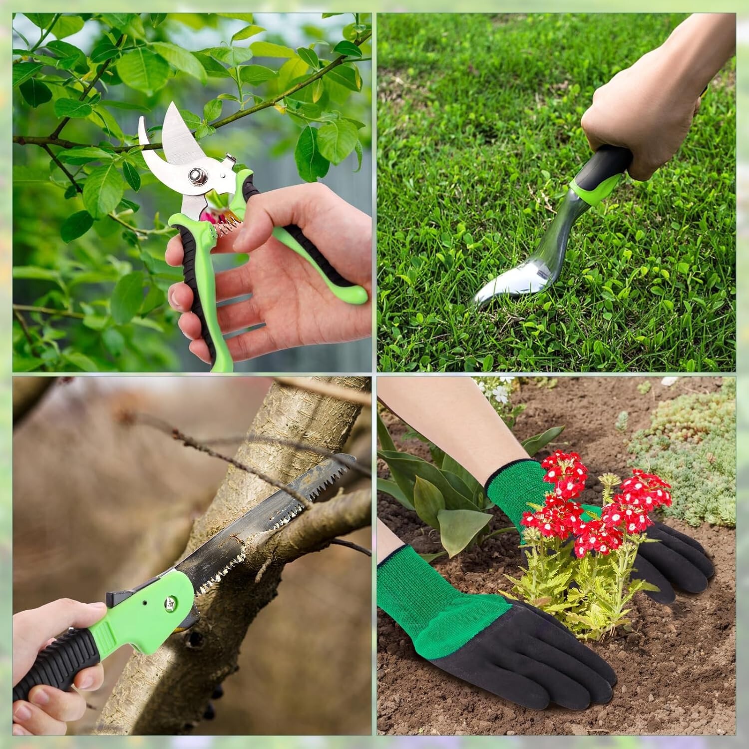 10PCS Garden Tool Set Heavy Duty Aluminum with Tote Bag Gardening Gift Women Men