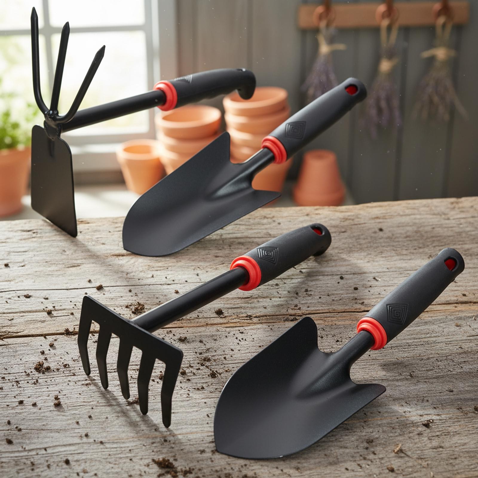 4x Garden Tool Set Gardening Tools Iron Anti Slip Ergonomic Handle Handheld