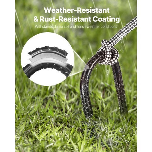 Rebar Stakes, 16-Inch, Heavy-Duty 0.4 in Diameter J Hook, Galvanized Steel Groun