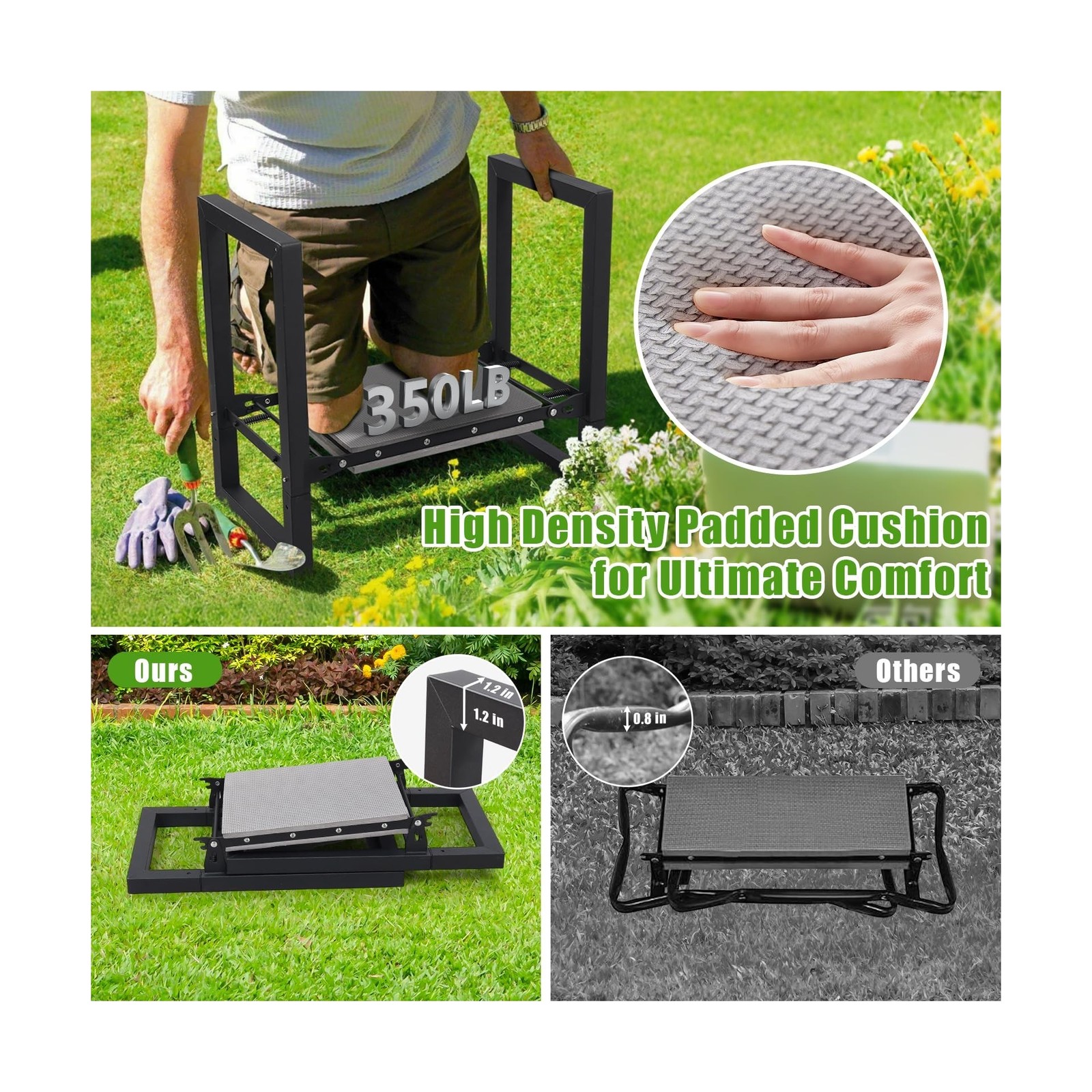 Garden Kneeler and Seat, 12.7″ Wide Folding Heavy Duty Gardenin… USA FAST SHIP