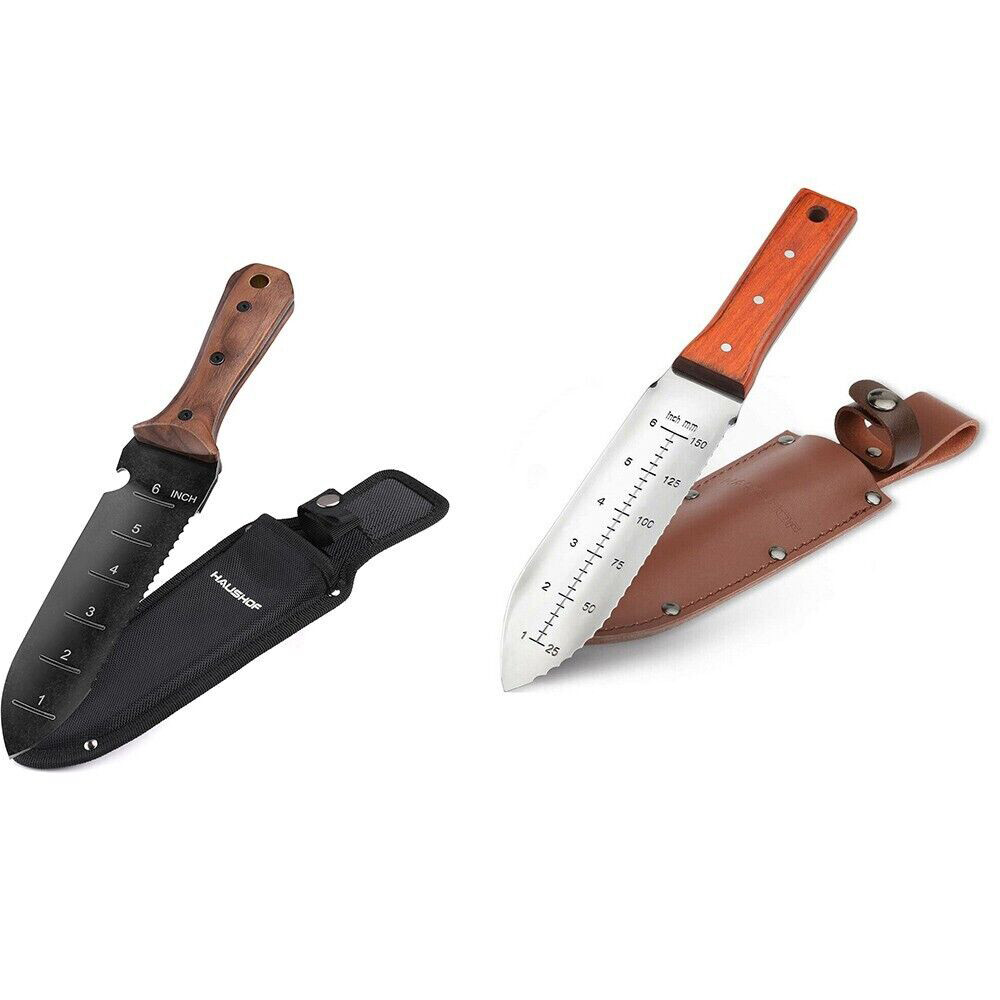 HAUSHOF Hori Hori Garden Knife Digging & Weeding Tools Full-Tang w/Oxford Sheath