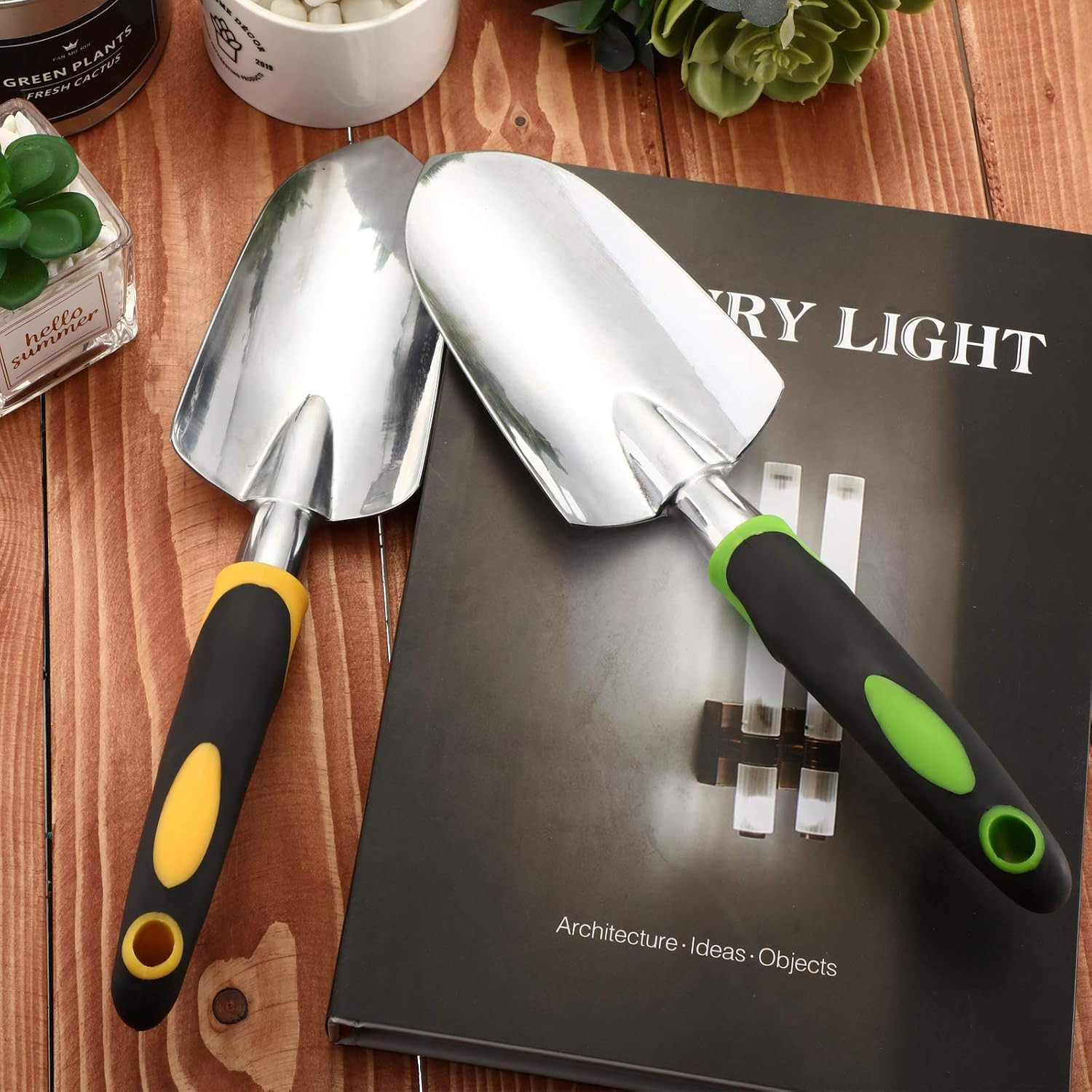 2 Pcs Garden Trowel Hand Shovel Tool Soil Scoop with Soft Rubberized Non Slip…