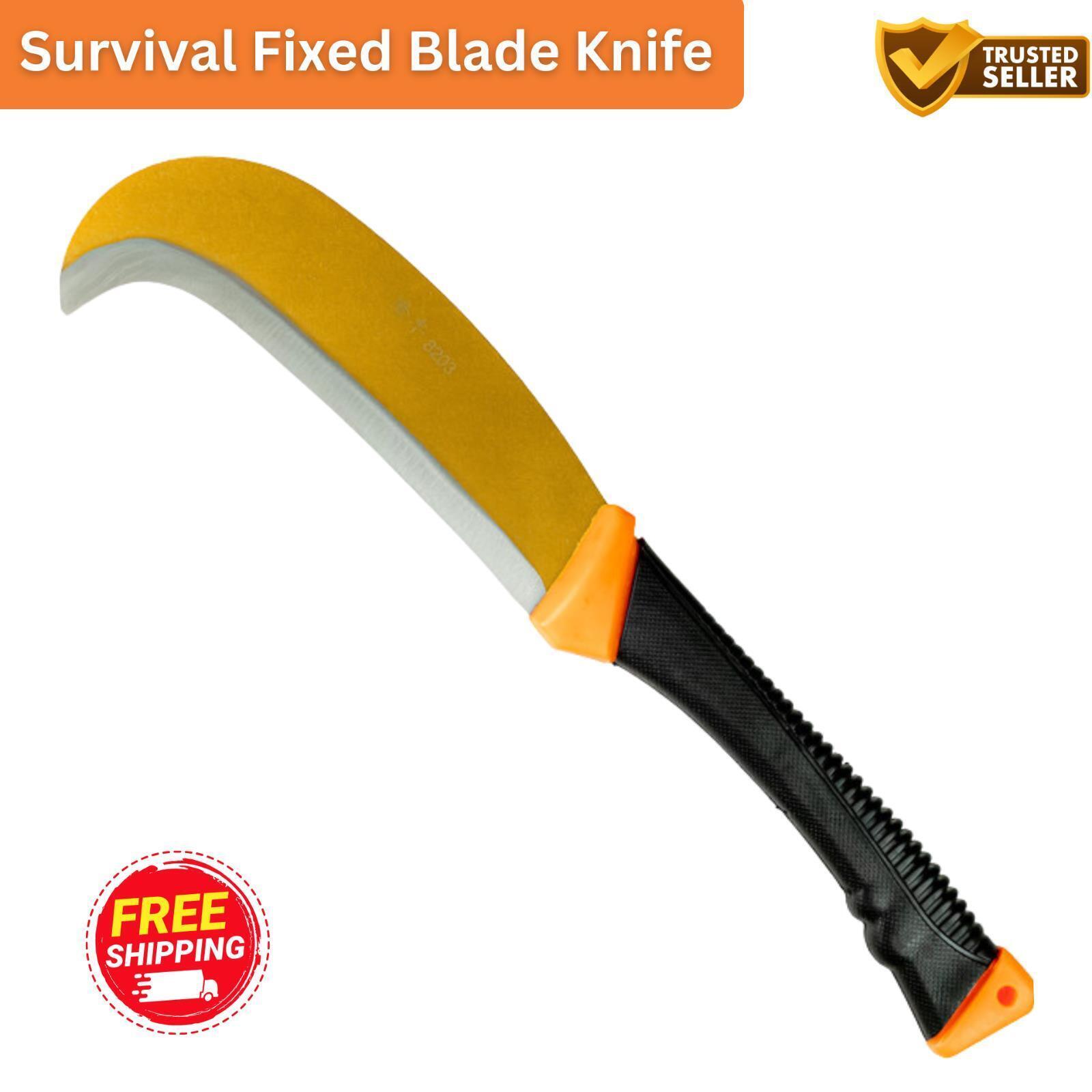 Tactical Hunting Survival Fixed Blade Knife Machete Bowie Camping Axe Sword