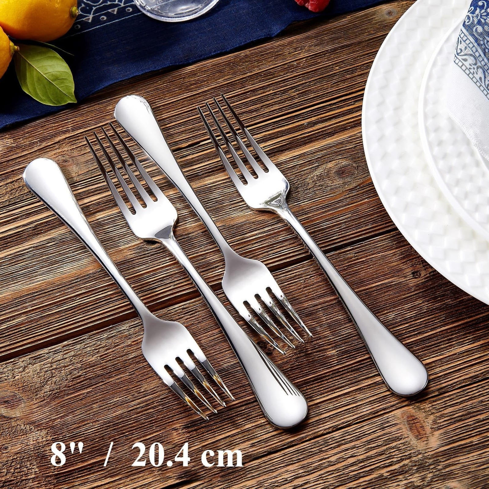 KEAWELL Premium Fine Verona 4-Piece 8 inch Fork Set – 18/10 Stainless Stee