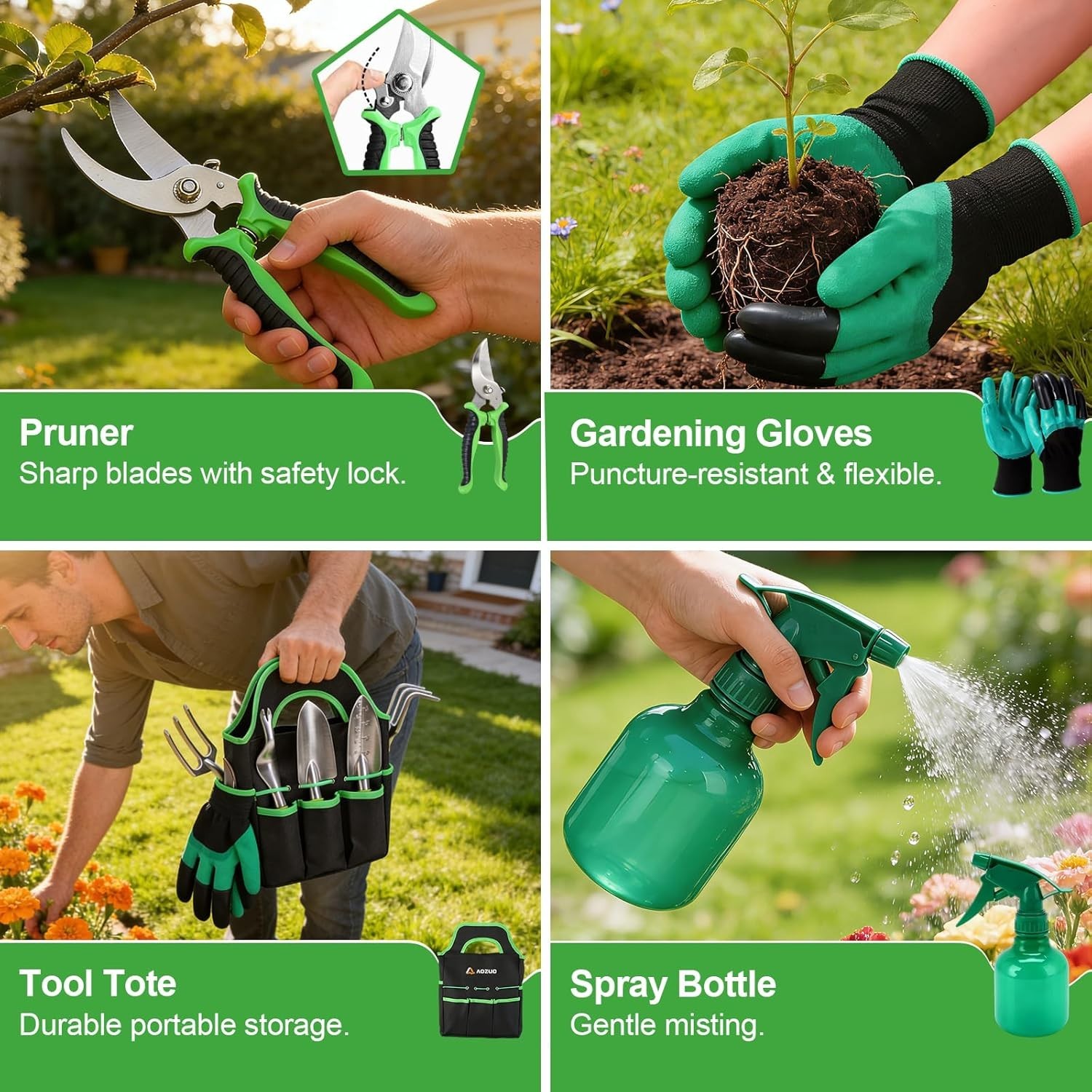 Complete Lightweight Garden Tool Set with Ergonomic Grips – For Gardening Lovers