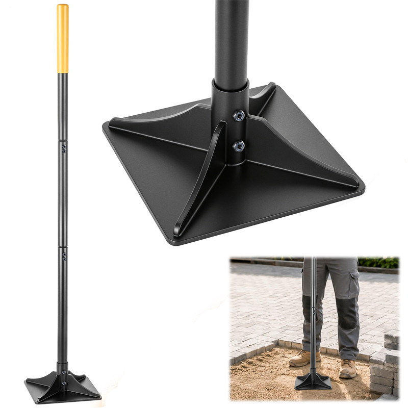 8×8 Inch Steel Ground Tamper 47″ Heavy Duty Hand for Yard and Blacktop Repair