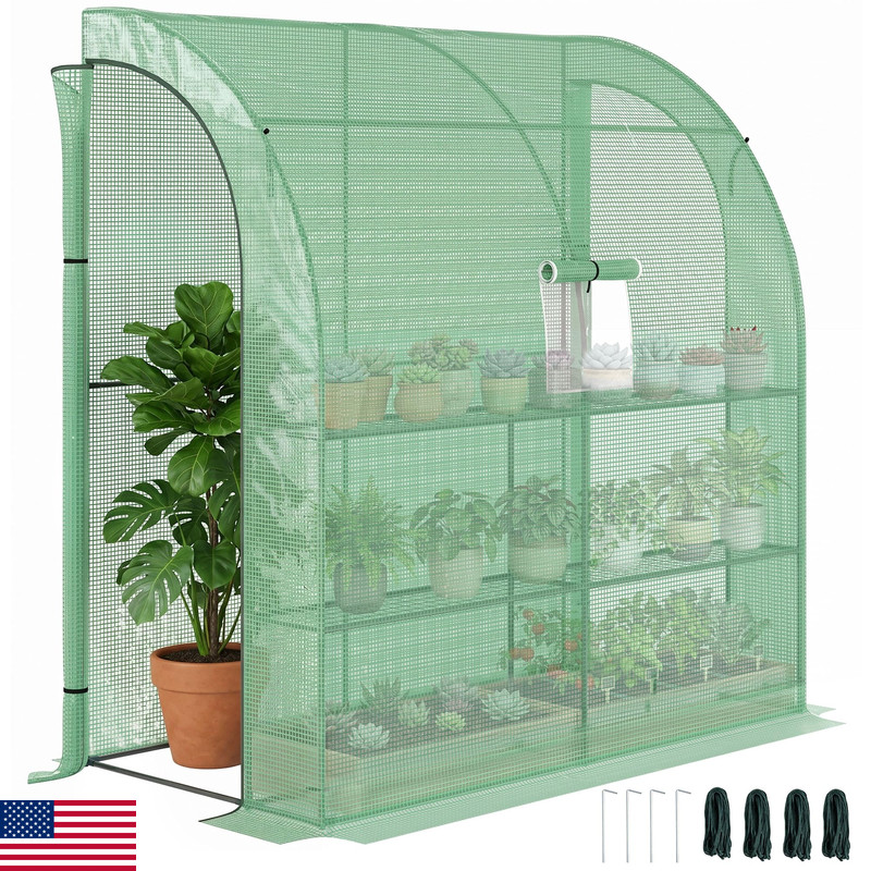 Outsunny 7 X 3 X 7 Lean To Greenhouse Walk-In Green House Plant Nursery 2