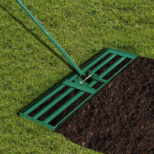 42 x 10 Inch Lawn Leveling Rake with Ergonomic Handle-Green – Color: Green