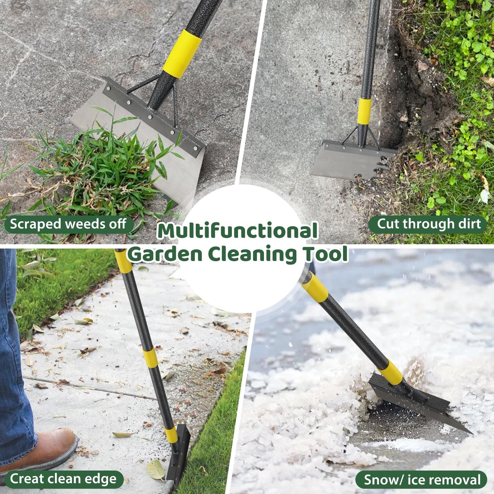 Garden Flat Shovel,Floor Scraper, 88″ Long Multifunctional Garden Cleaning Sh…