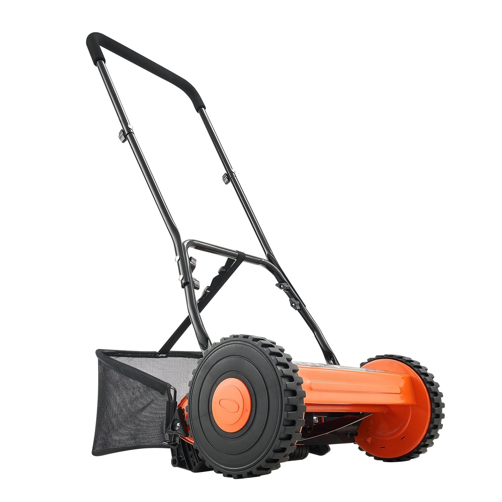 Push Reel Lawn Mower 14 inch,5 Blades Manual Push Mower No Motor,0.6-1.75 in Adj