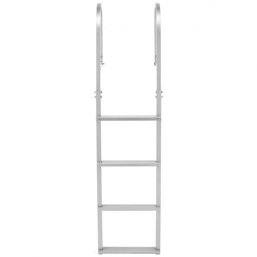 Removable Dock Ladder, 4 Steps, Aluminum Alloy Pontoon Boat Swim Ladder, with N