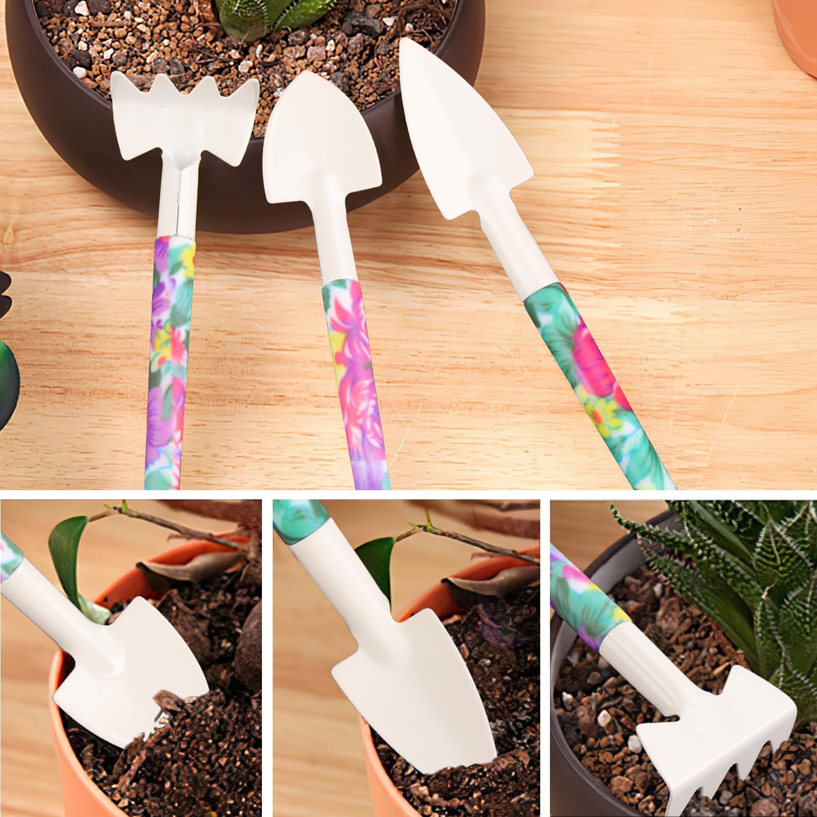 Gardening Tools Set 10 Pieces Ergonomic Hand Tools with Carrying Case