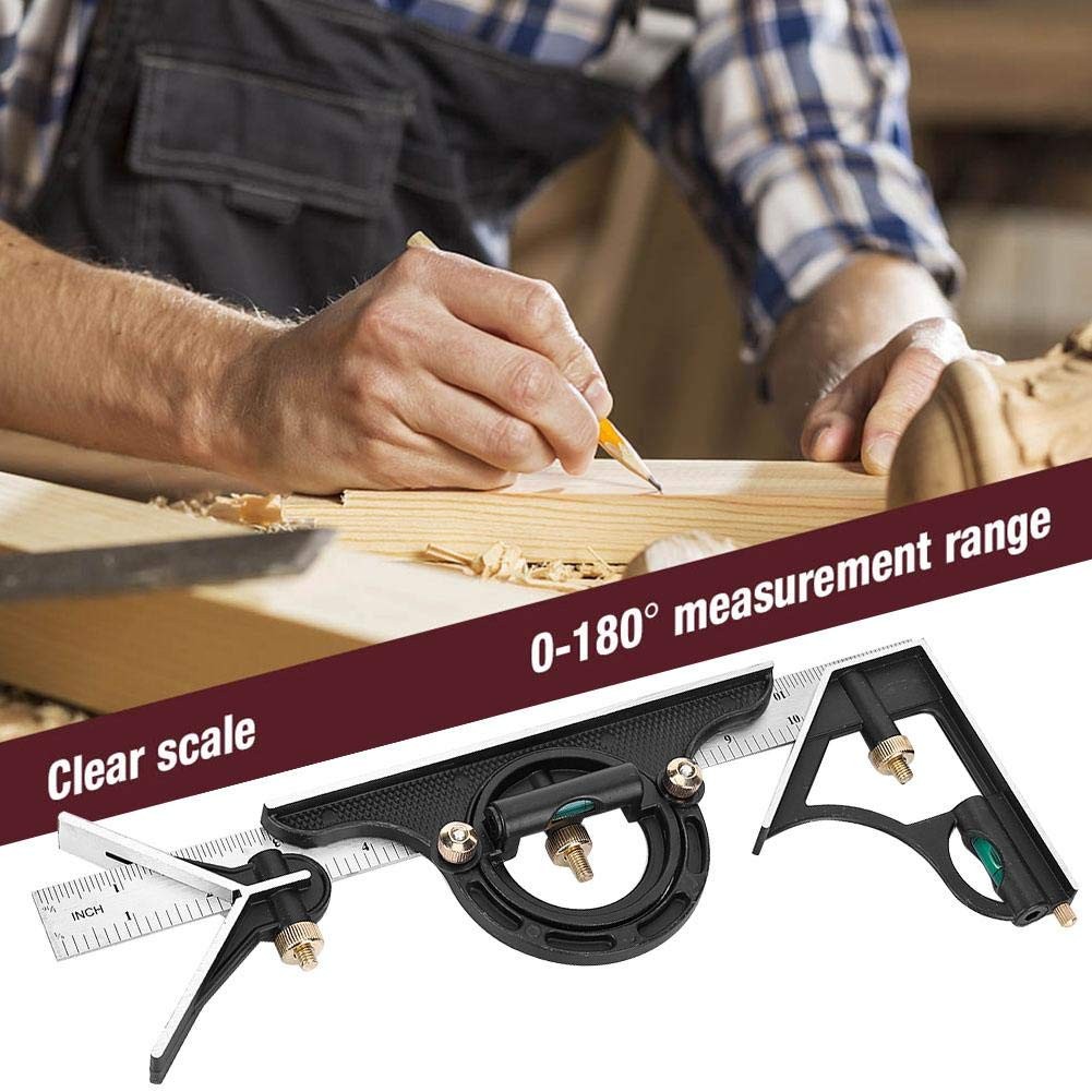 125 Stainless Steel T Ruler Combination Set Protractor Stainless Steel Angle