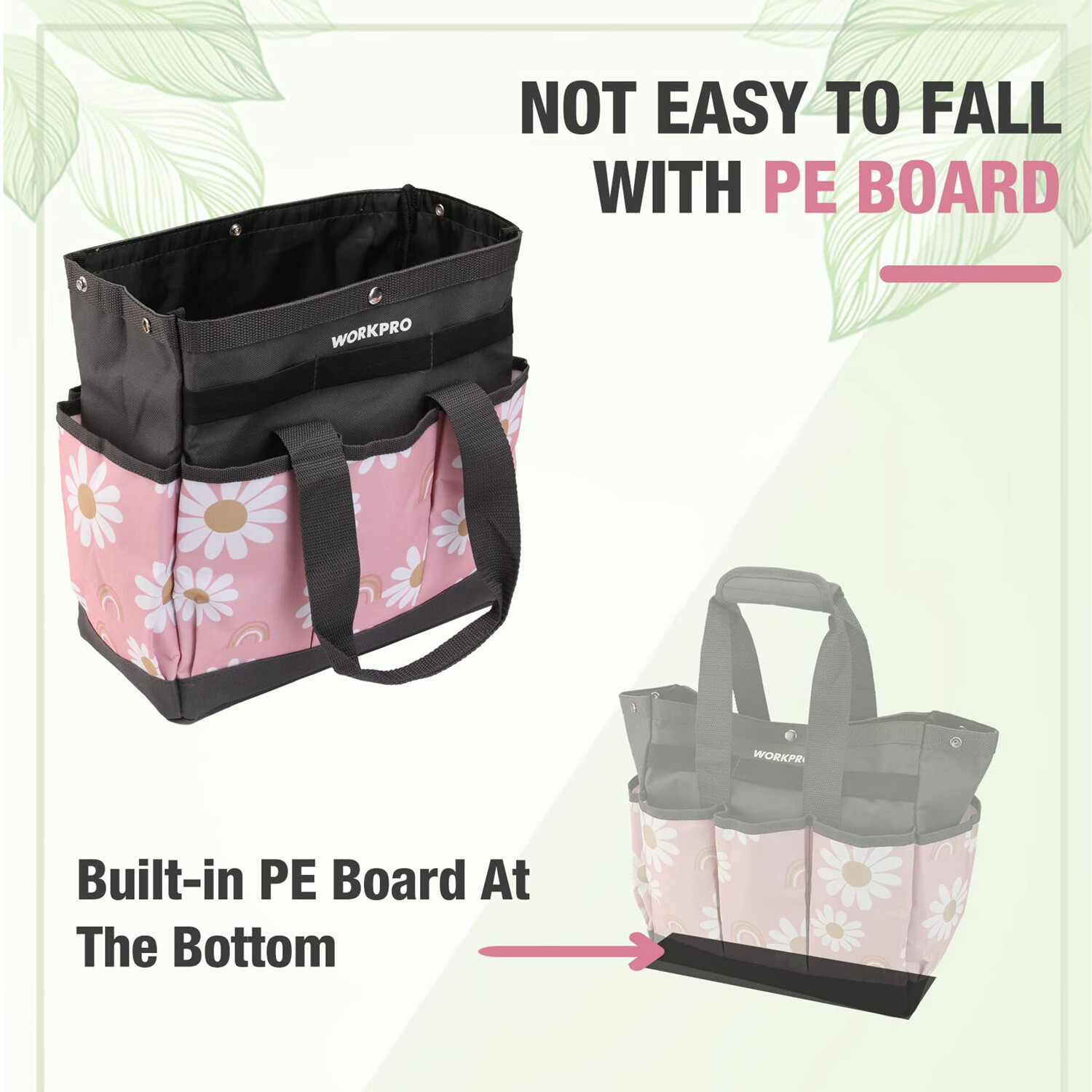 WORKPRO Garden Tool Bag Holder 9Pocket Heavy Duty Oxford Garden Tool Storage Bag