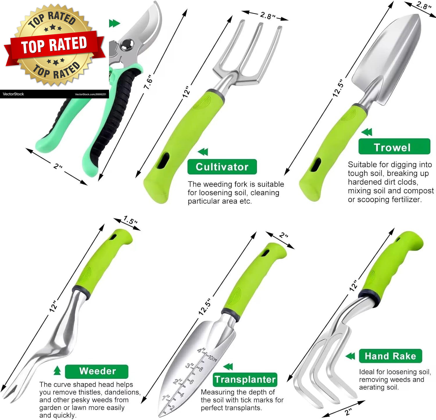 84 PCS Garden Tools Set10Pcs Succulent Tools Set Included 6Pcs Large Heavy Duty