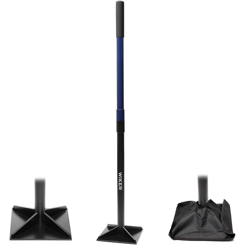 8×8 Inch Steel Ground Tamper, 48″ Heavy Duty Hand