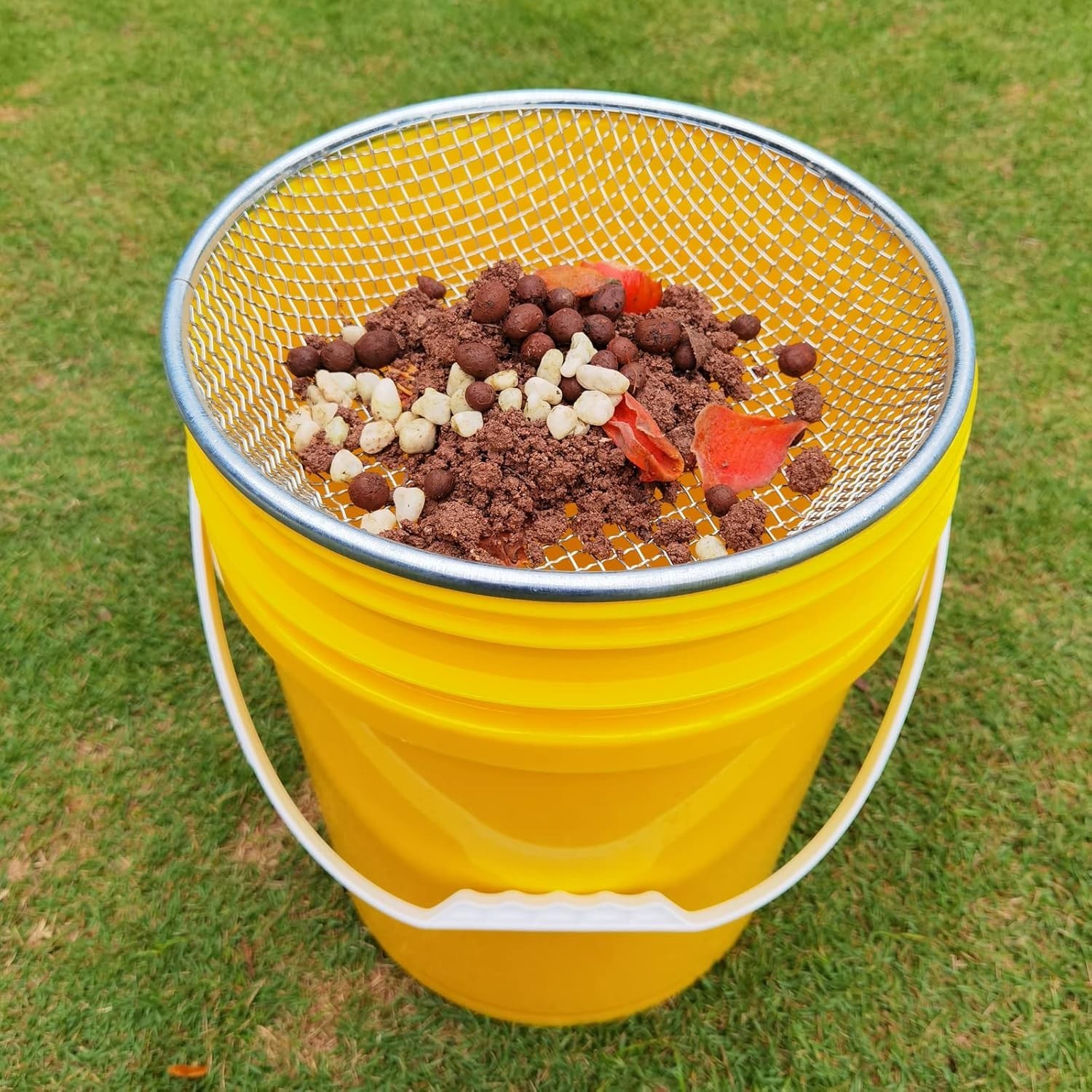 2PCS Sand Soil Compost Sifter Set for 5 Gallon Bucket