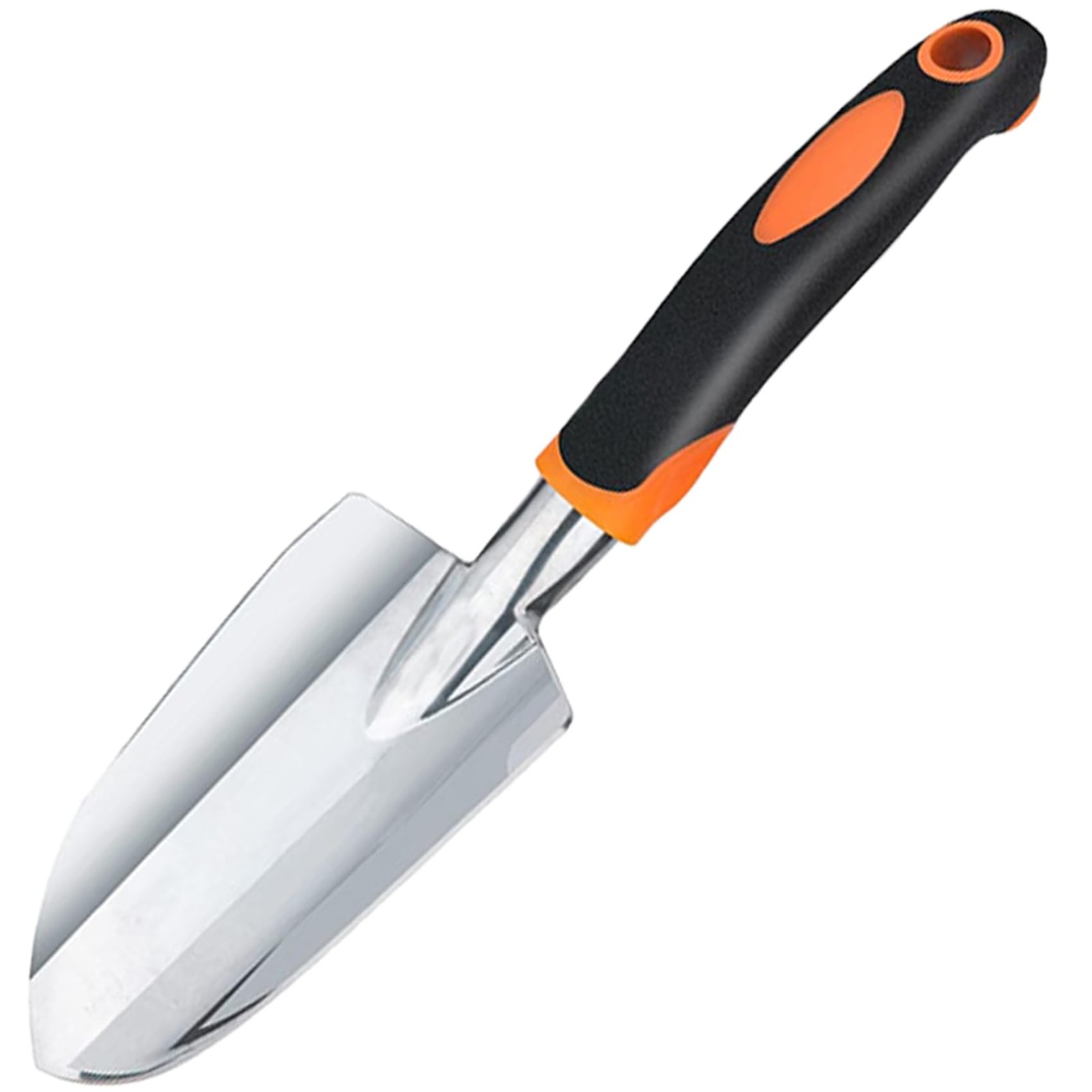 Garden Shovel Hand Trowel Heavy Duty Ergonomic Handle Rust Resistant Orange