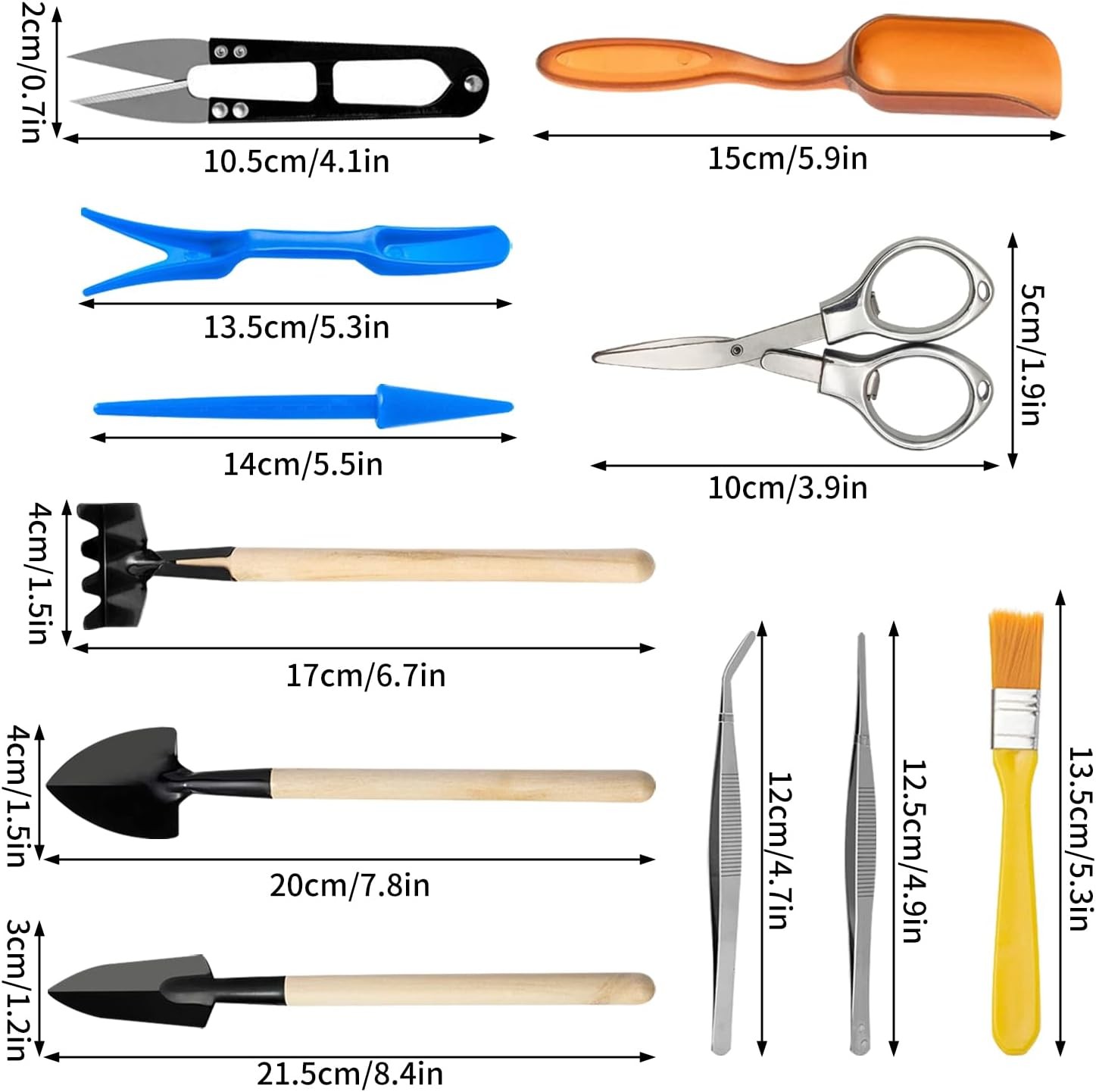 Mini Garden Tool Set 12pcs Portable Gardening Hand Tools Set Multiple Miniature