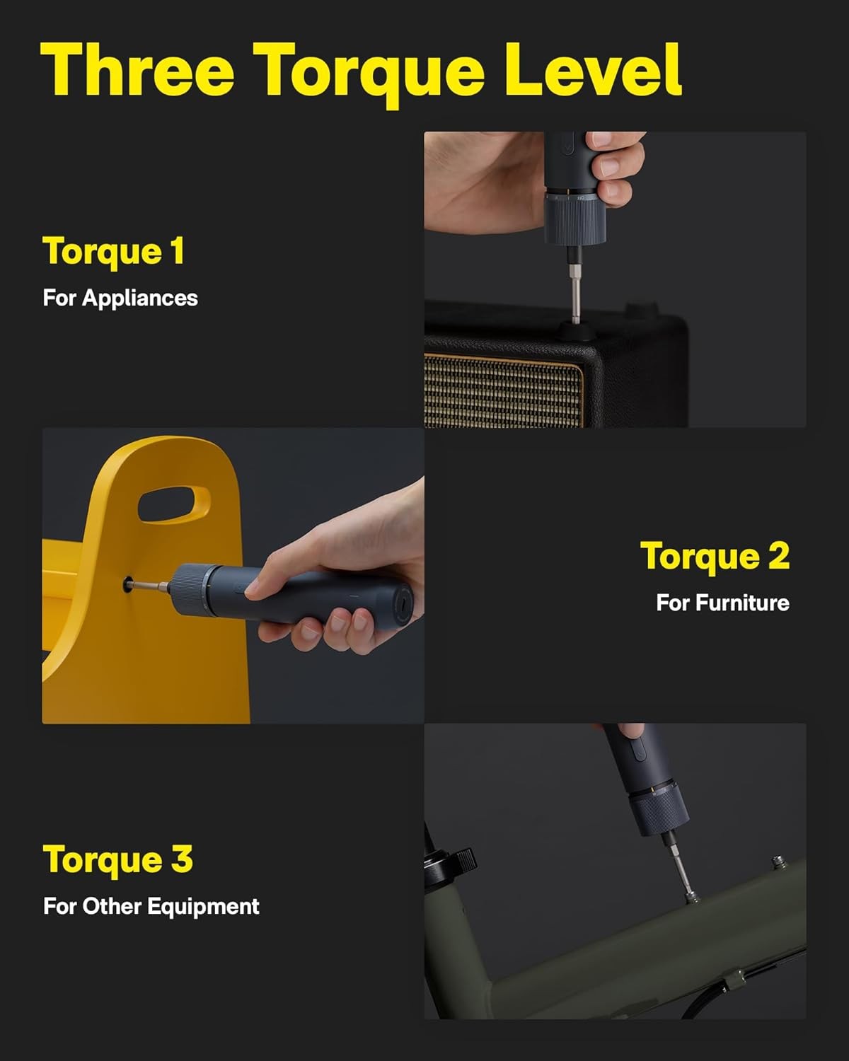 3.6V USB-C Rechargeable Cordless Screwdriver LED 12 Bits Home Repair
