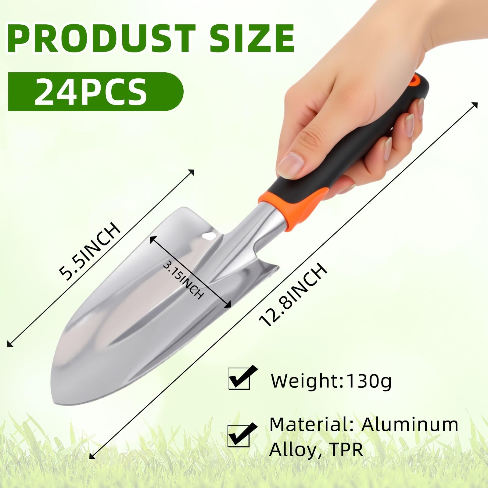 12 Pcs Heavy Duty Garden Shovels Set – Durable Metal Trowels for Planting