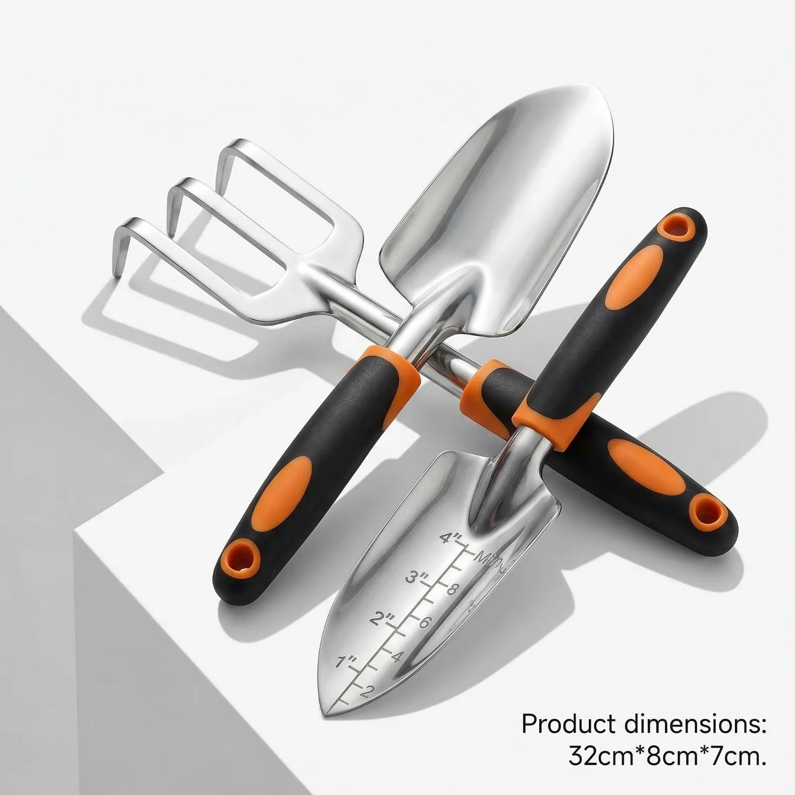 Stainless Steel Garden Tools Set Trowel Cultivator Ergonomic Kit