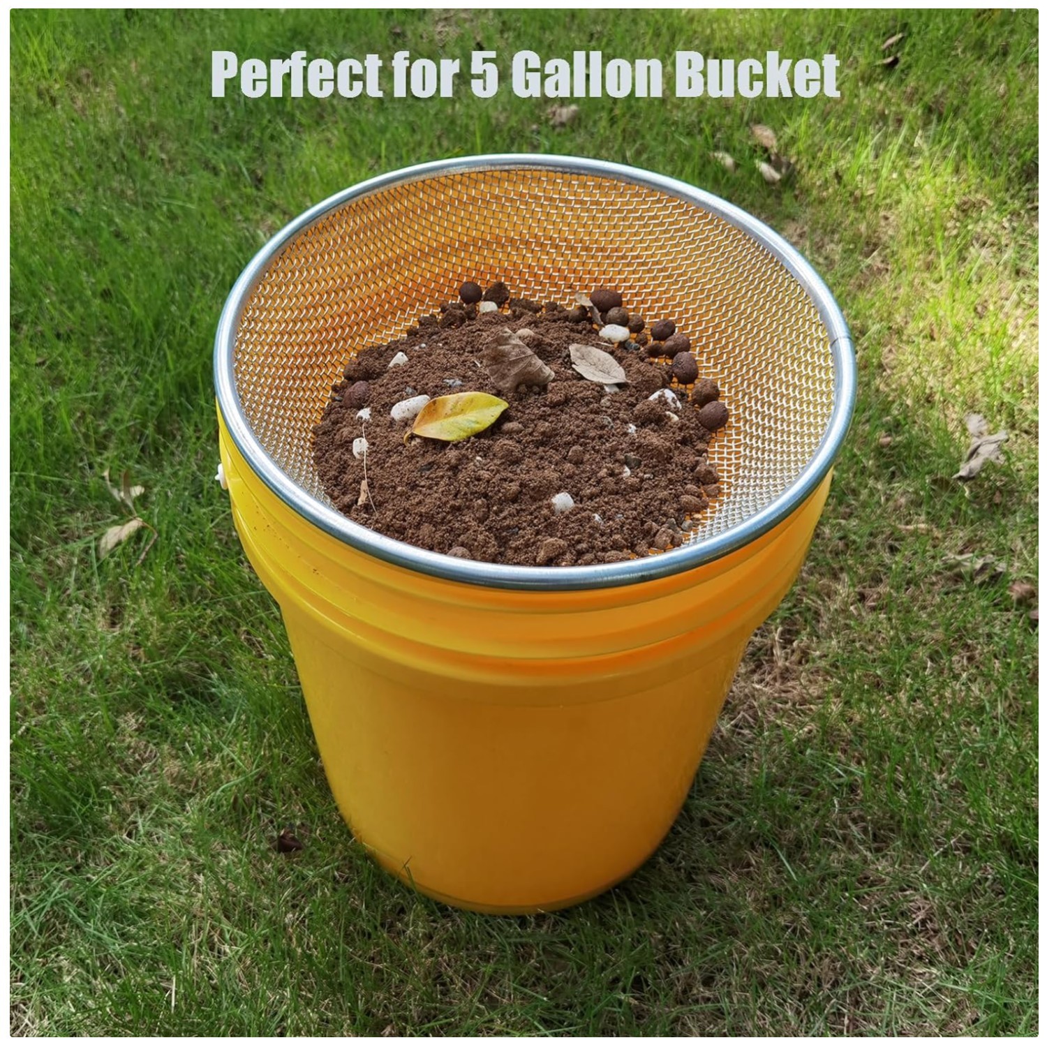 2PCS Sand Soil Compost Sifter Set for 5 Gallon Bucket