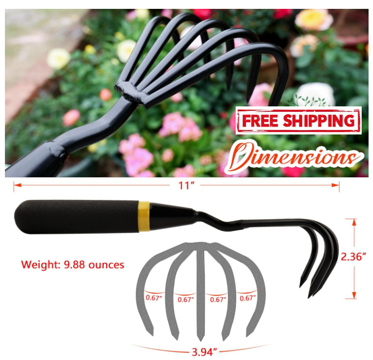 Garden Tool Set – Heavy-Duty Steel Trowel, Weeders, Shovel & Cultivator Gift