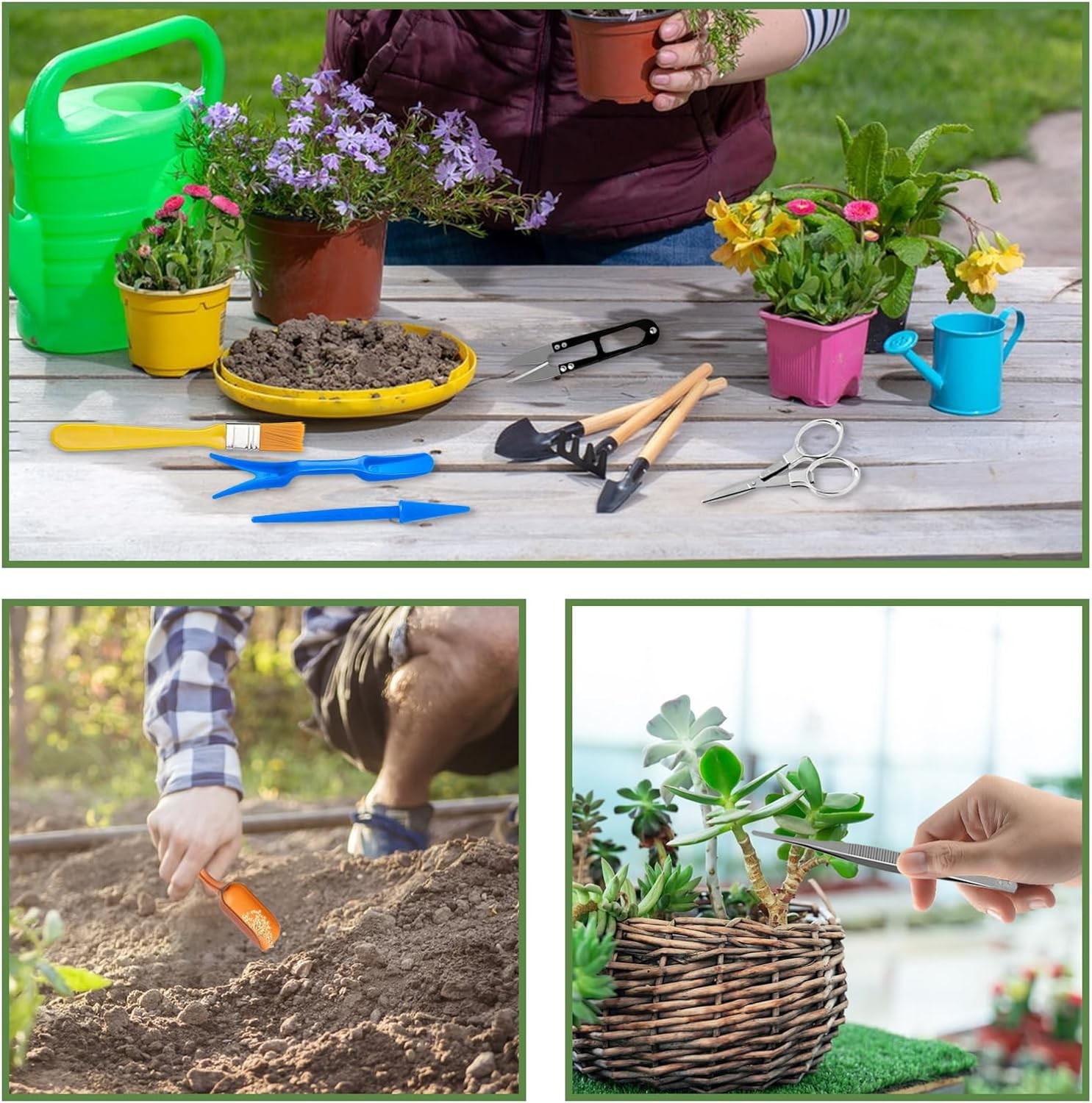Mini Garden Tool Set 12pcs Portable Gardening Hand Tools Set Multiple Miniature