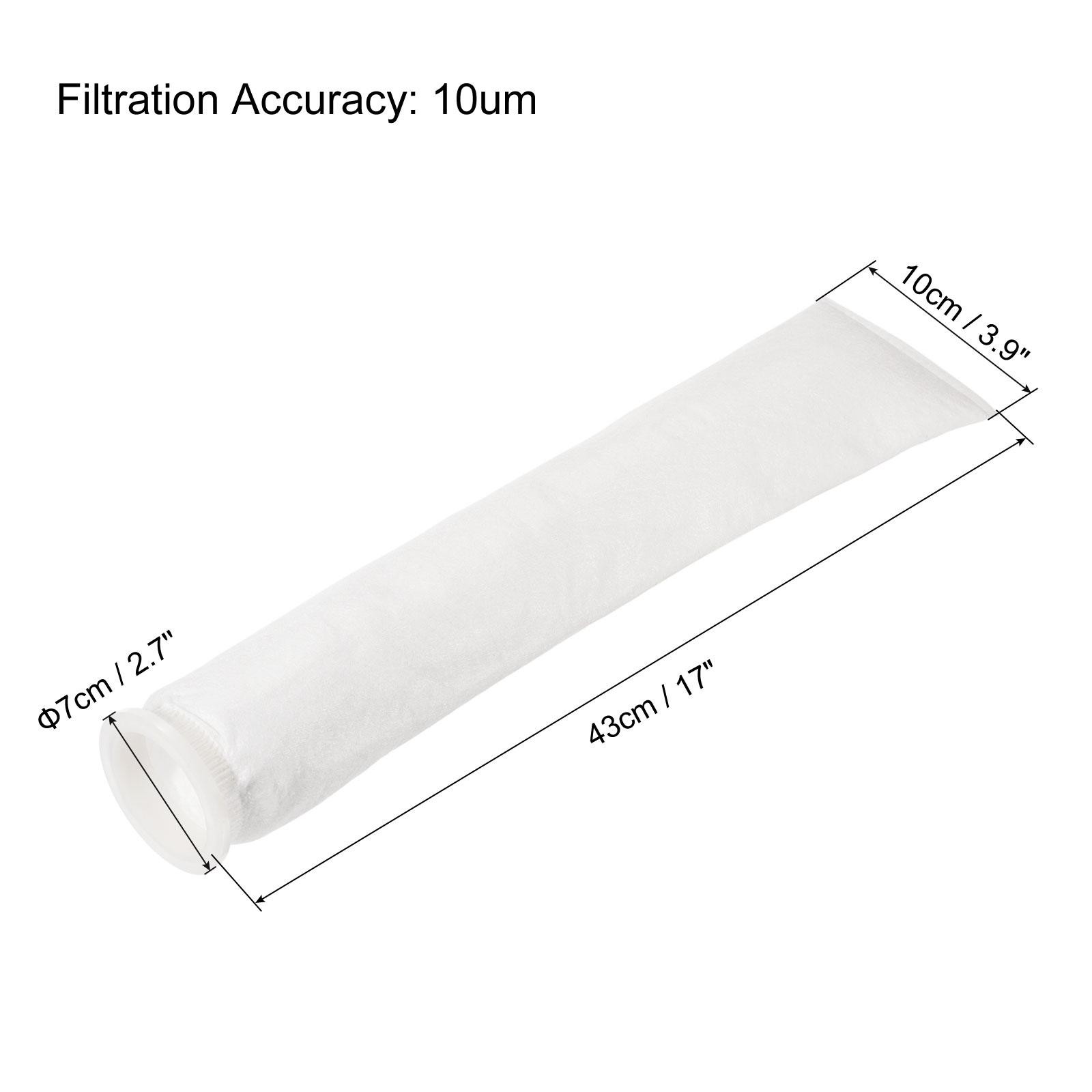 2.7” Ring Filter Socks, 10 Micron Pool Skimmer Basket Mesh Bags, White