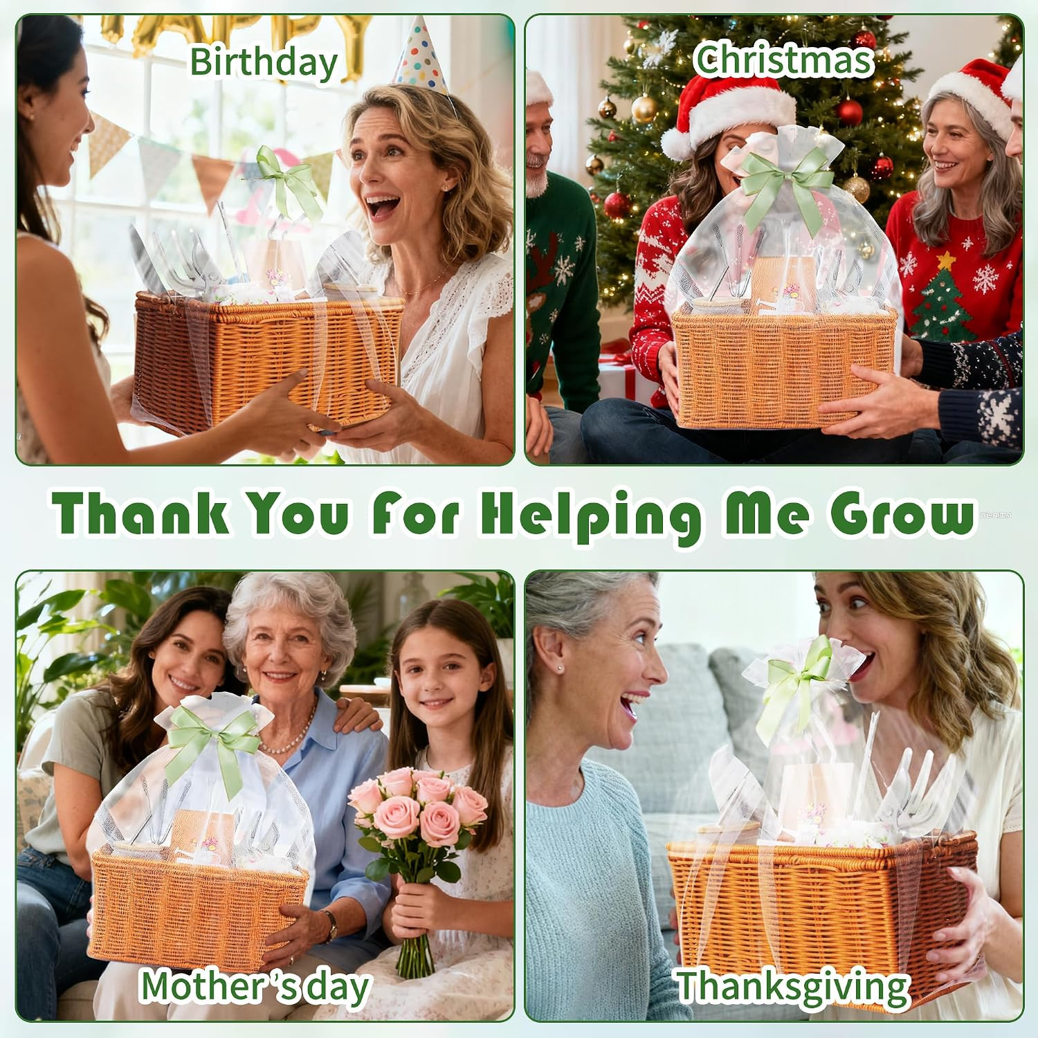 Gardening Gifts for Women 12 Pcs Garden Tools Set with Basket Heavy Duty