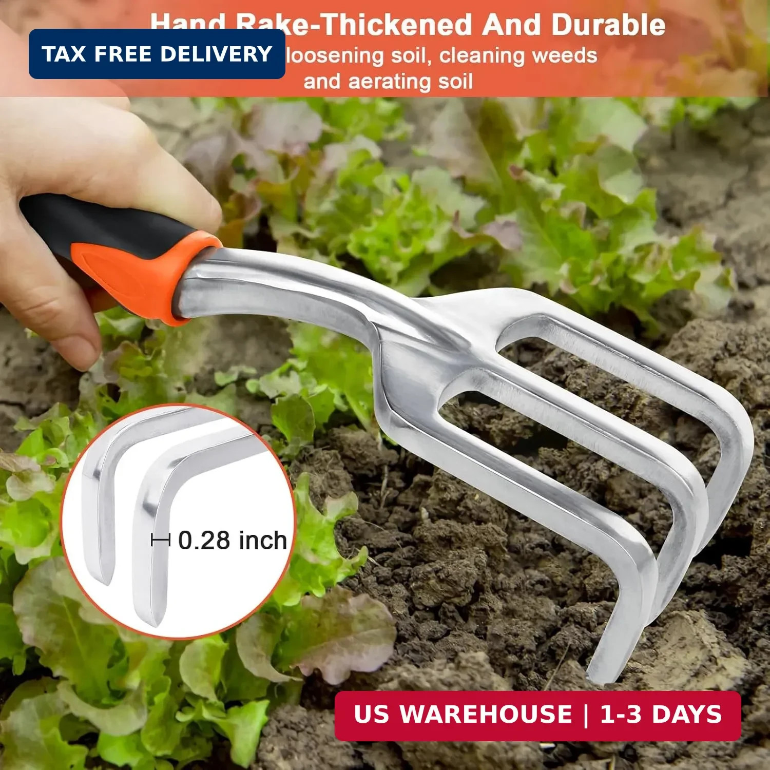 Garden Tools Set, 3 Pack Heavy Duty Gardening Tools Set Include Garden Shovel, T