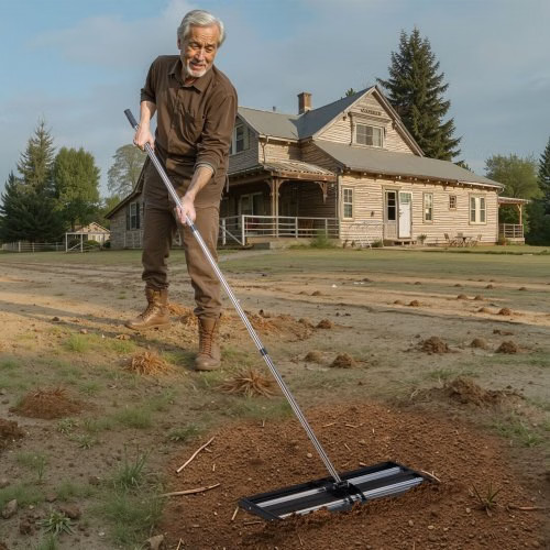 Updated Lawn Leveling Rake with Roller, 30″ x 10″ Stainless Steel Lawn Leveler w