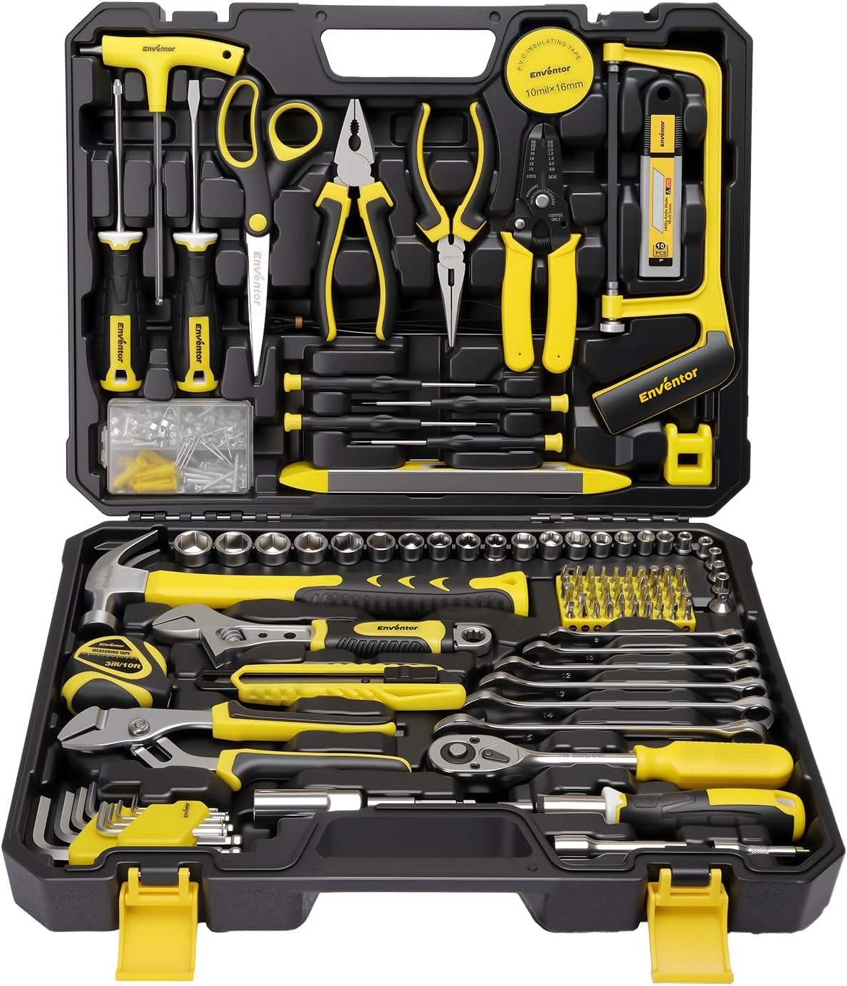 220Pcs Enventor Household Auto Repair Tool Kit Portable Storage Box