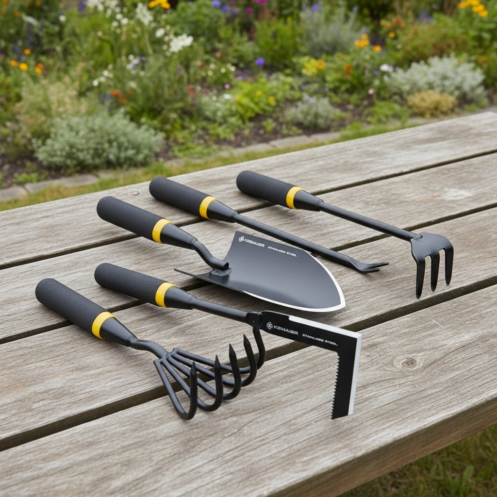 5-Piece Stainless Steel Garden Tool Set – Unbreakable and Ergonomic