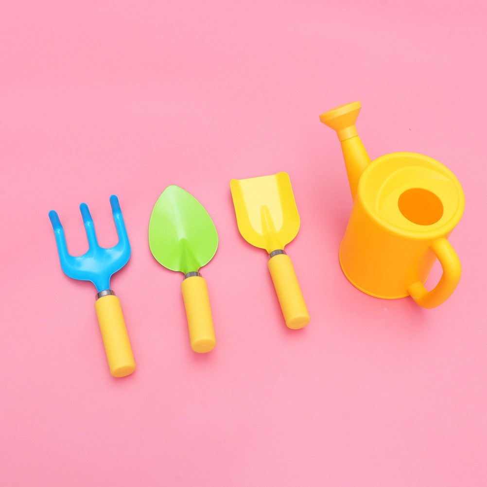 1 Set Colorful Garden Tool Toy with Durable Plastic Handles Mini Gardening Tools