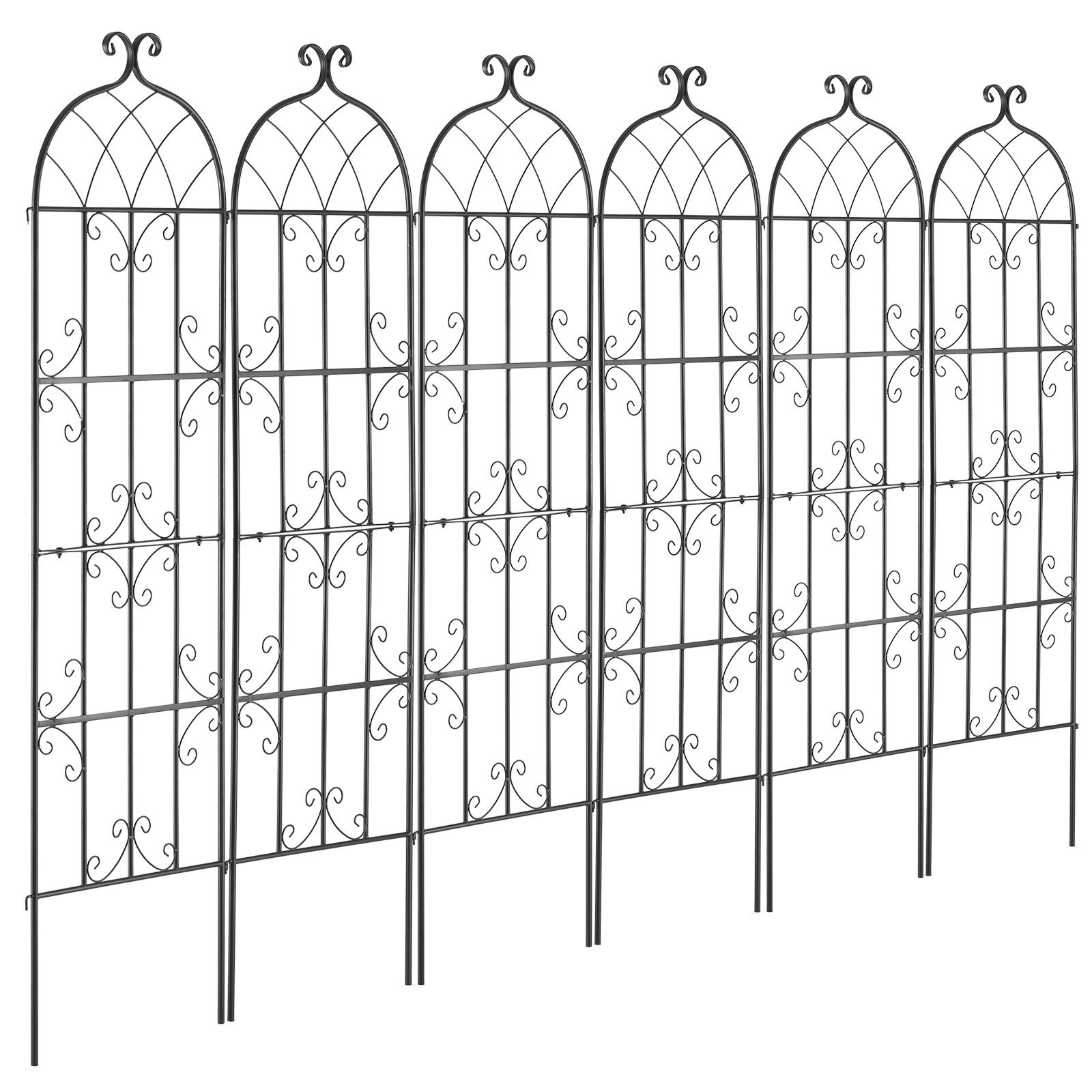 Garden Trellis for Climbing Plants,71 x 20 in,6 Packs Rustproof Metal Garden Flo