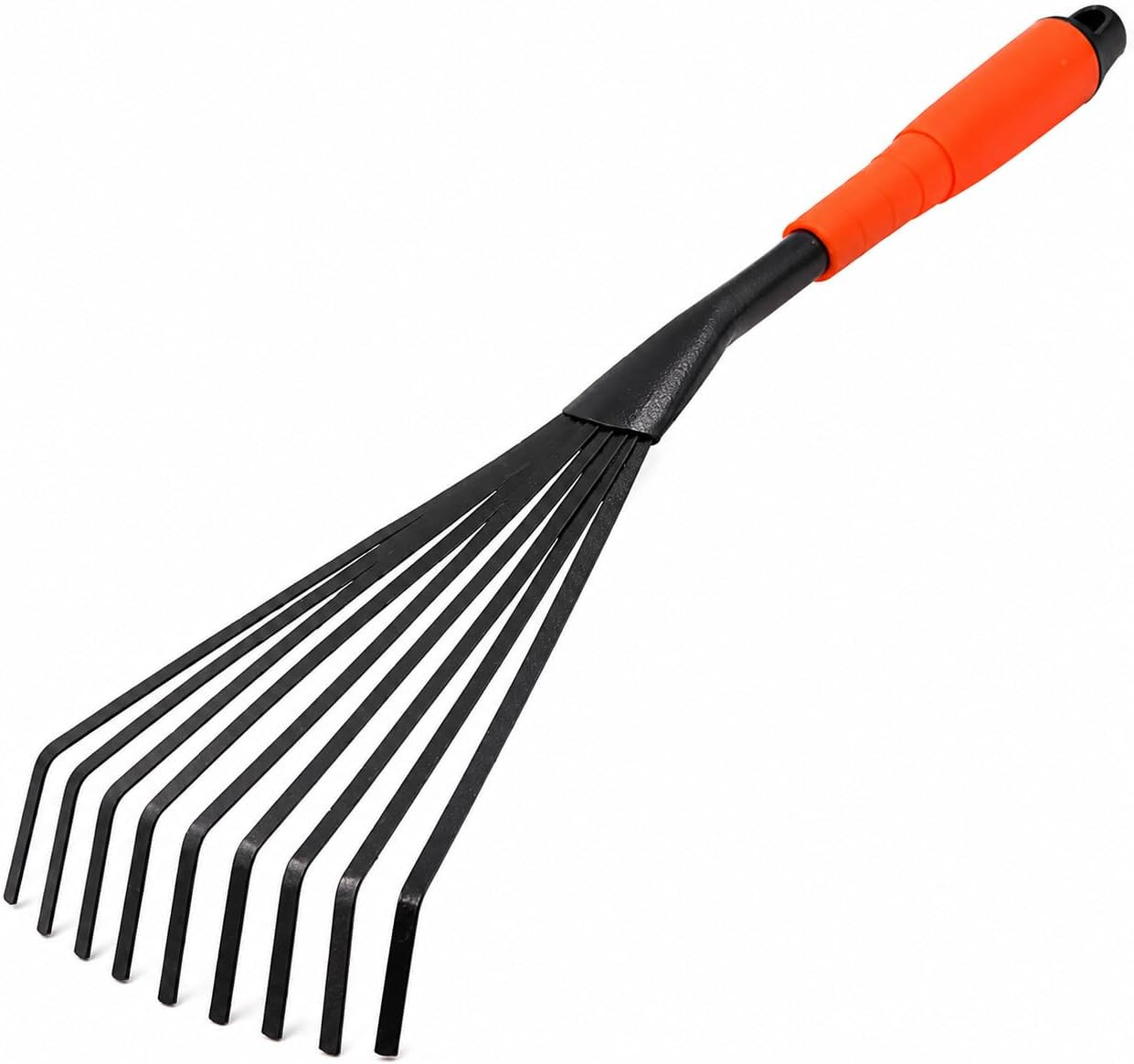 Hand Rake, 15.6 Inch Gardening Hand Tool with Ergonomic Handle and Hanging Hole