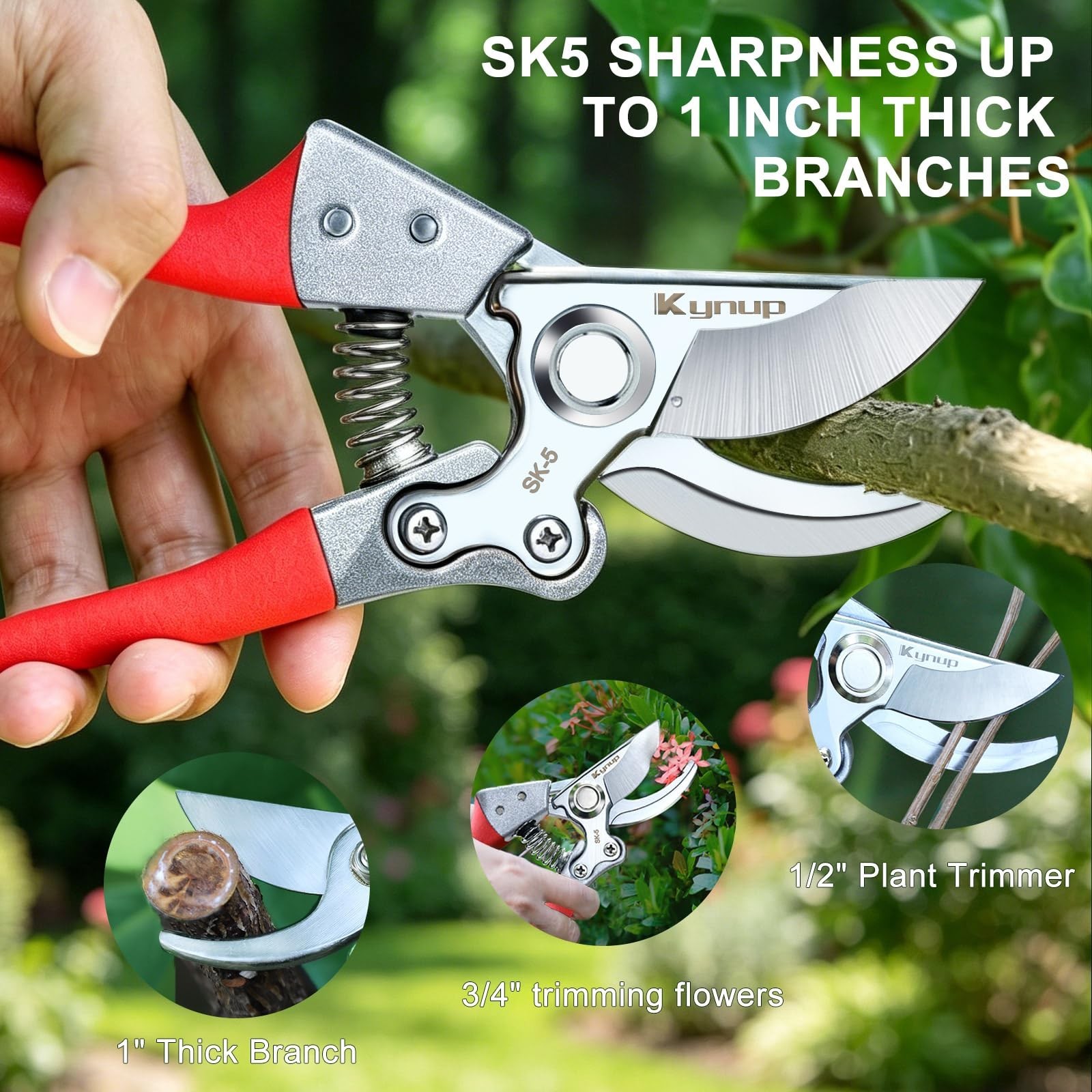 Kynup 2Packs Pruning Shears for Gardening, Garden Shears Scissors Heavy Duty,…