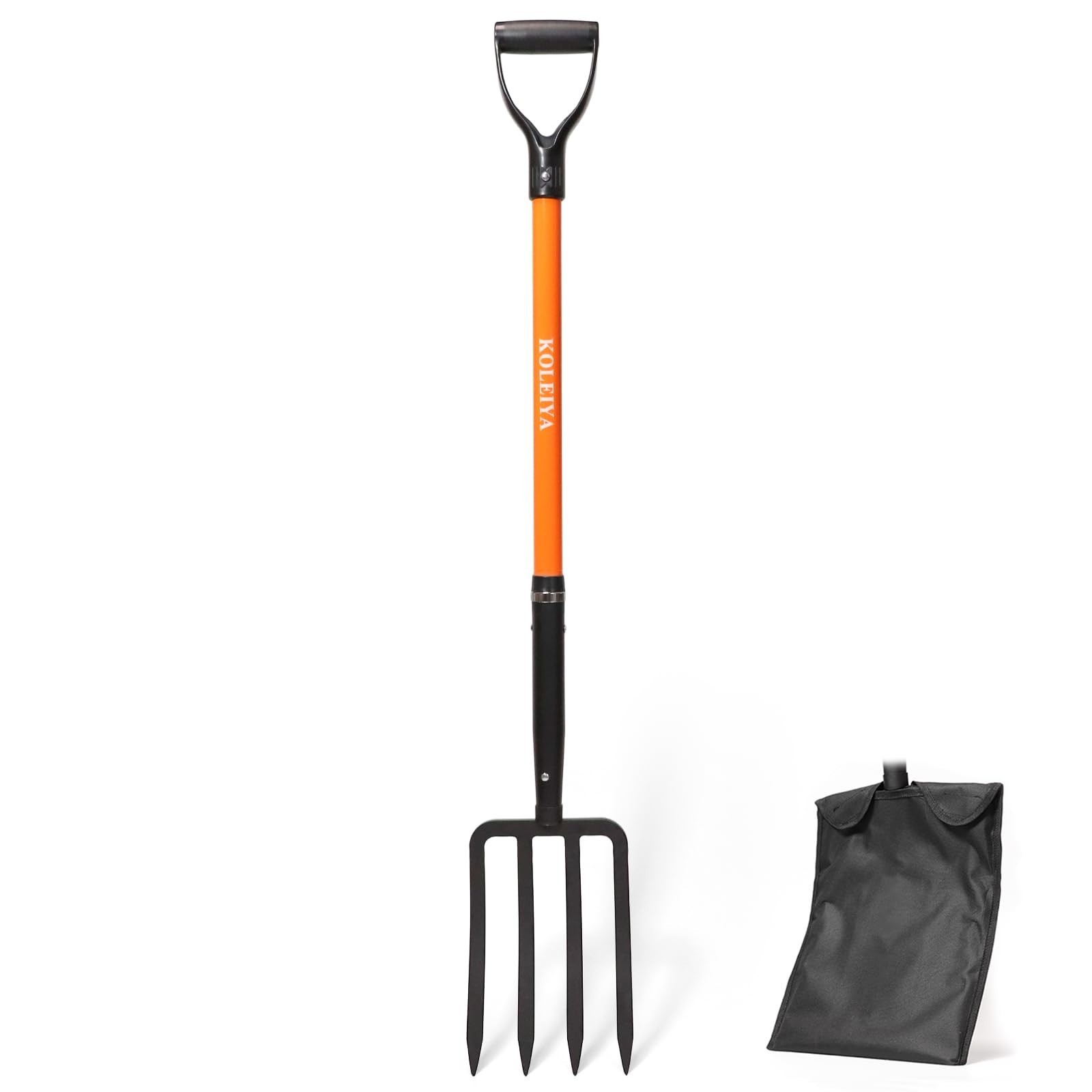 4-Tine Garden Fork,Heavy Duty Pitch Fork for Gardening,Digging Fork and Spadi…