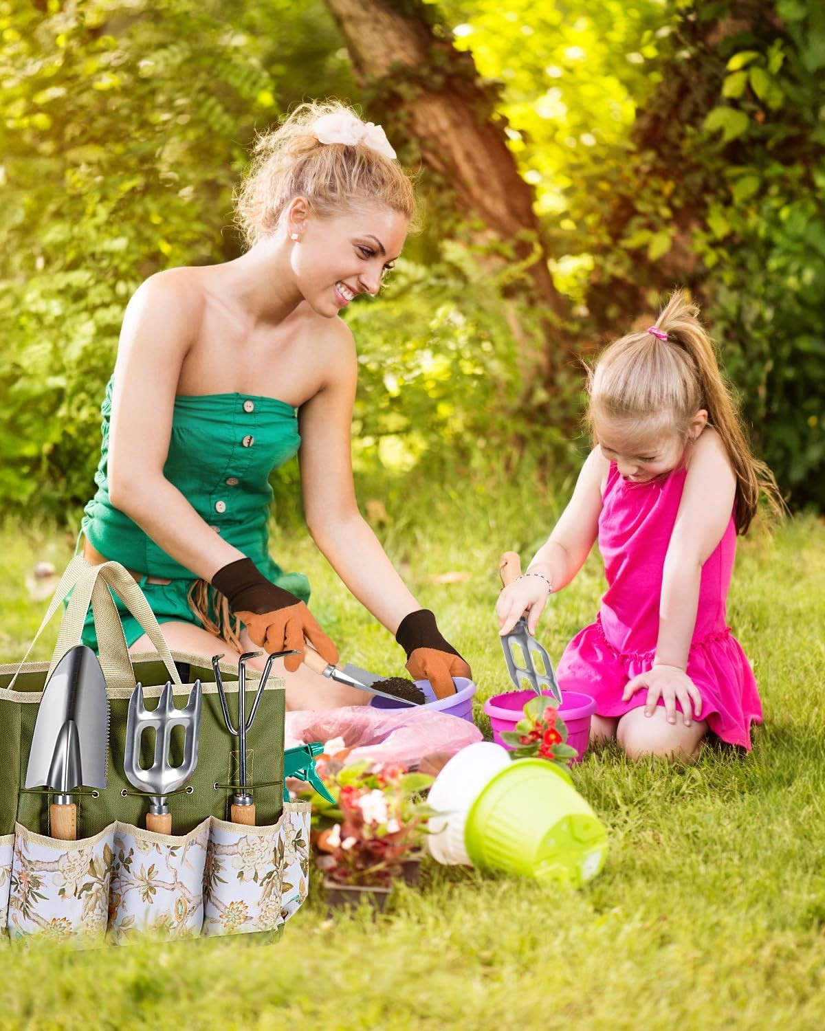 Rustproof Stainless Steel Gardening Tools Set With Tote Bag Gifts For Mom