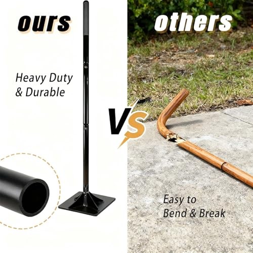 Steel Tamper Tool with 48 inch Handle, 10”x10” Gardening Hand Tools for