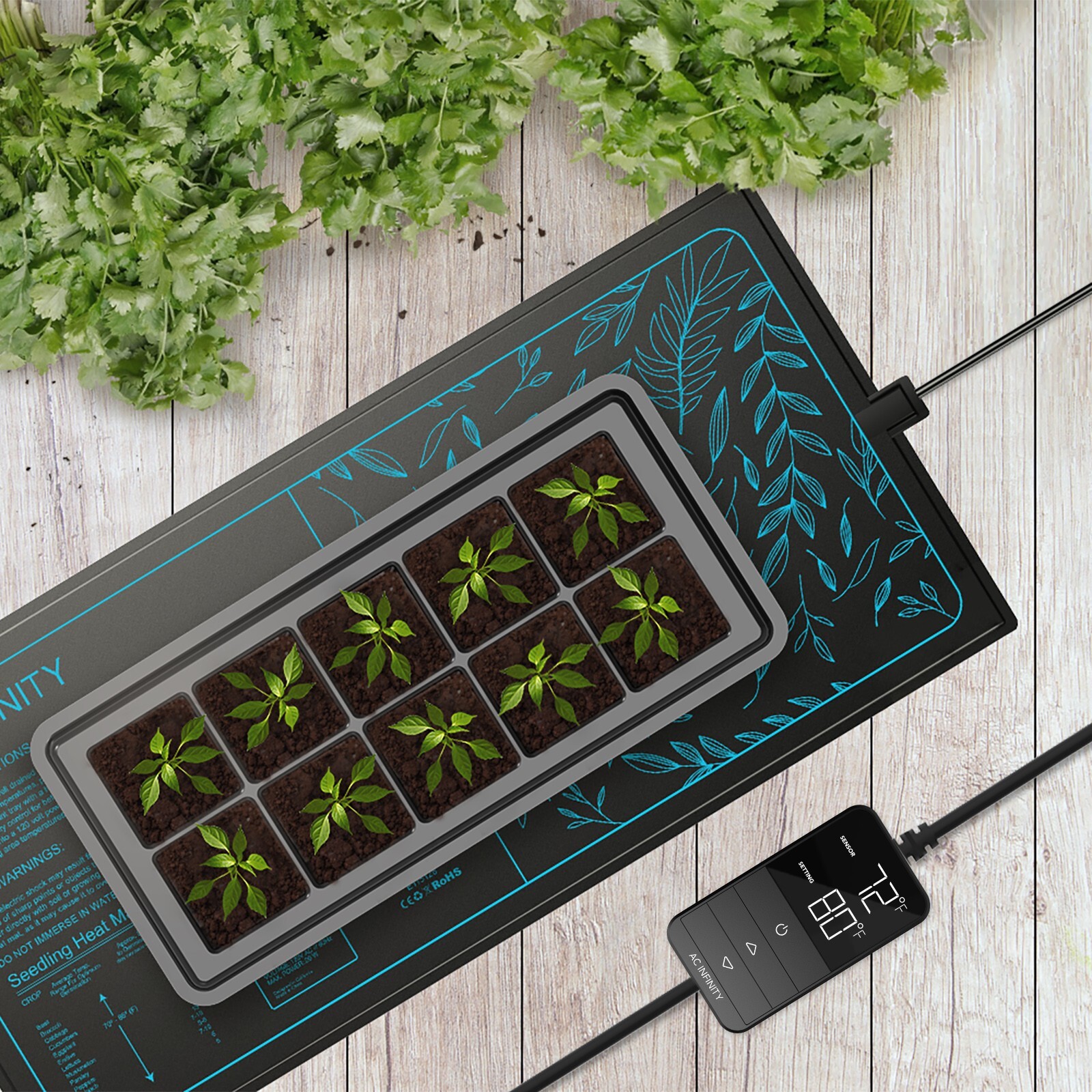 SUNCORE H5, Waterproof Seedling Mat Digital Thermostat Heat Controller 20×20.75″