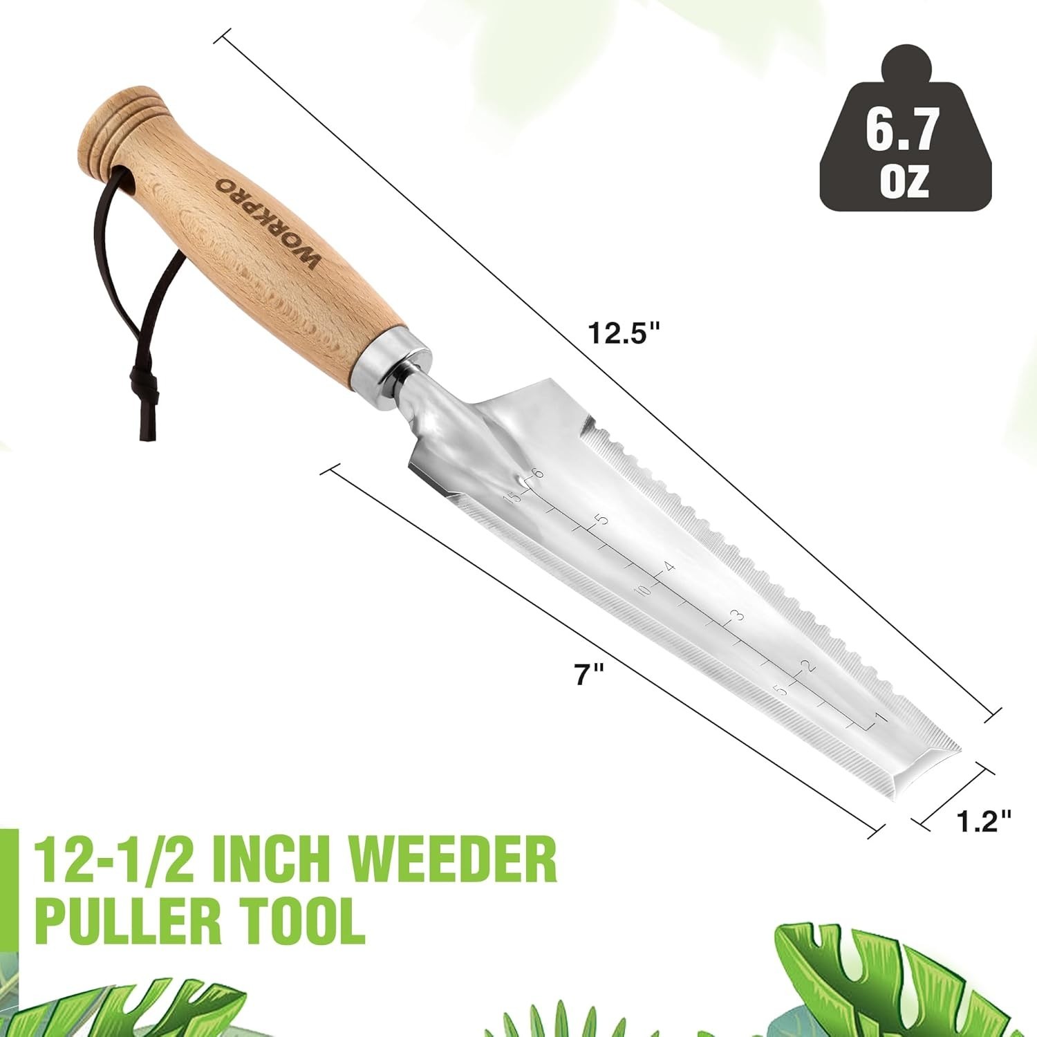 WORKPRO Garden Trowel with Wood Handle, Stainless Steel Narrow Hand